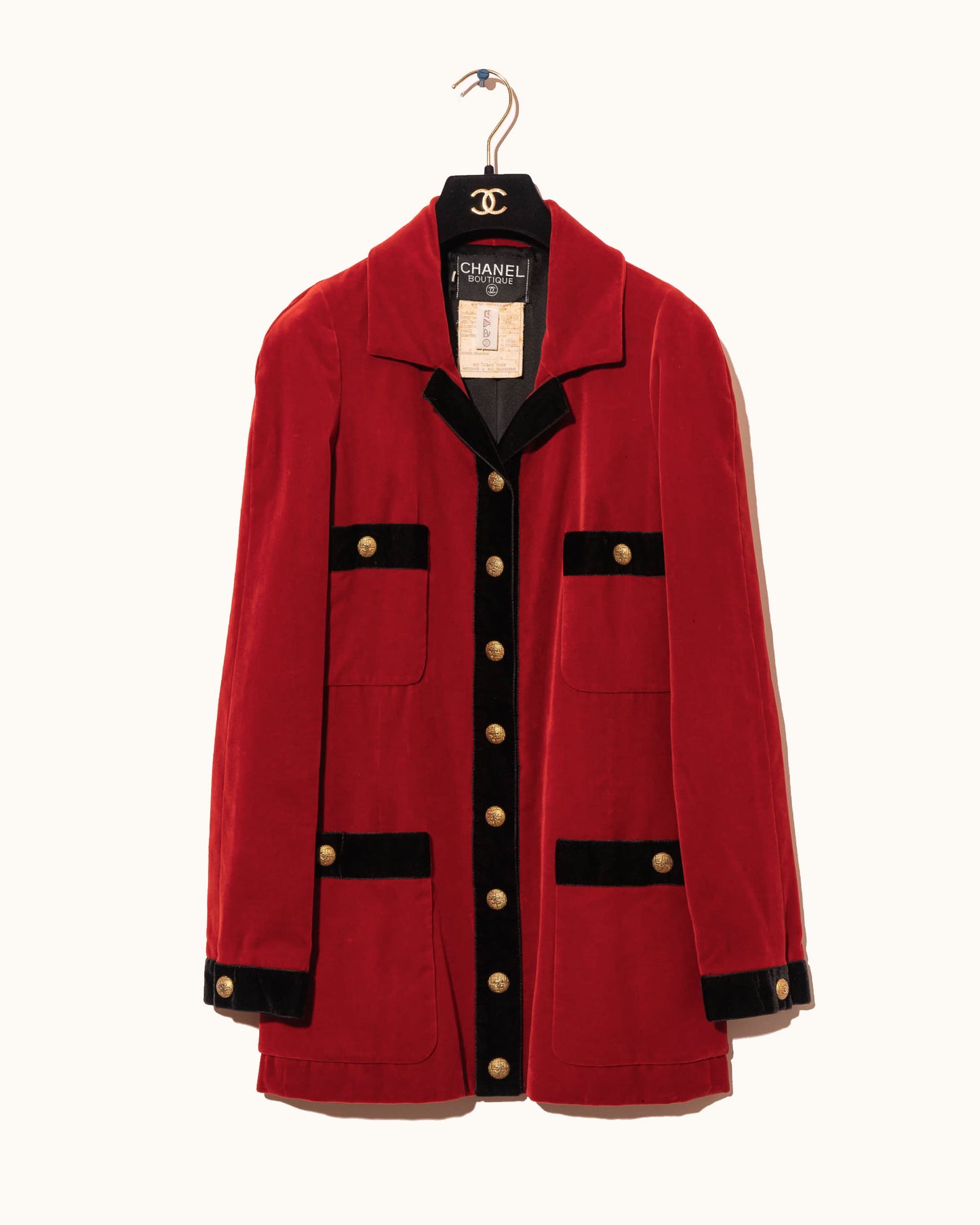 FR36-38 Chanel Fall 1990 Four Pocket Velvet Jacket - Vintage Chanel Jacket - - Rarchive.
