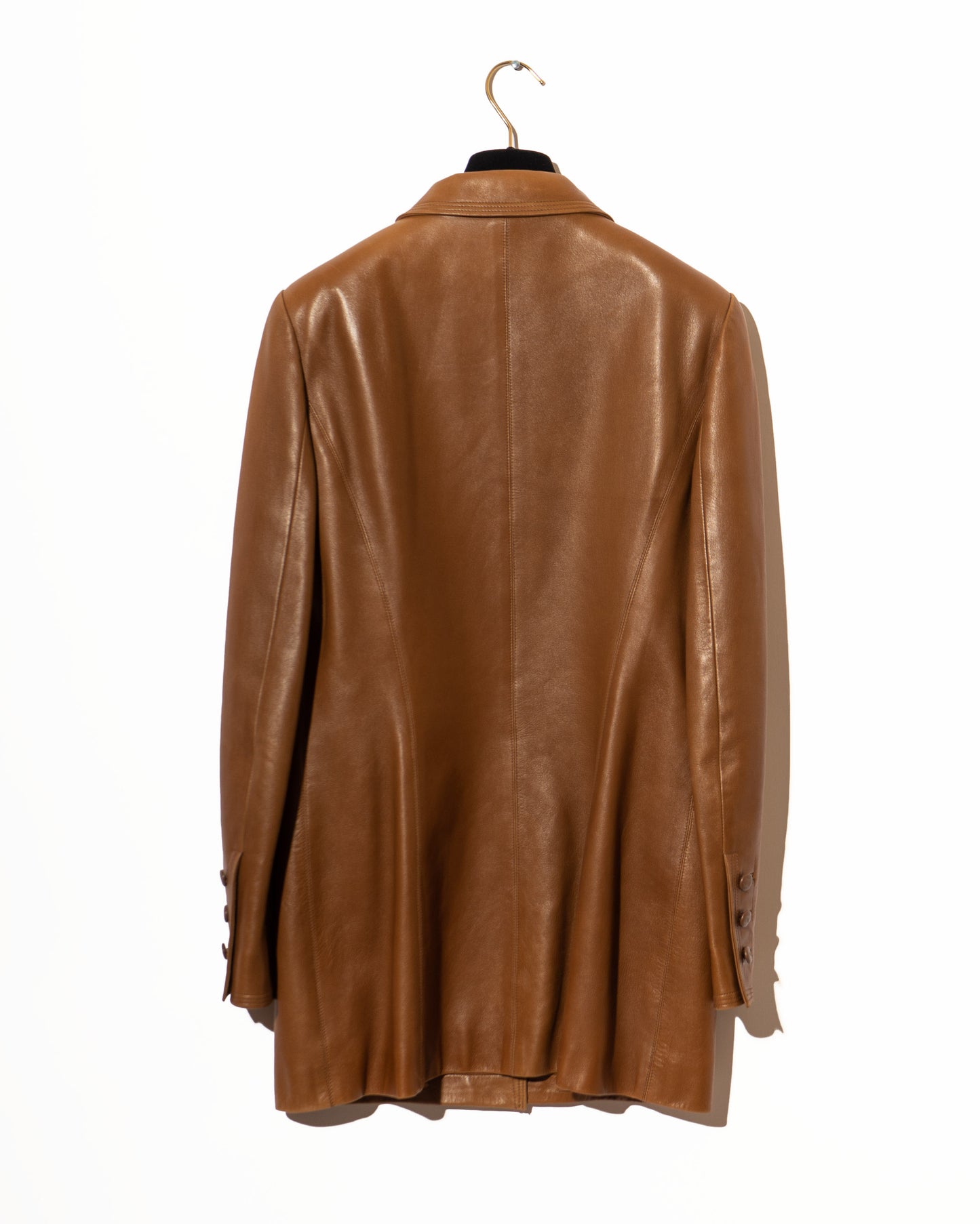 FR36-38 Rare Chanel Spring 1996 Four Pocket Long Cut Leather Jacket - Vintage Chanel Jacket - - Rarchive.