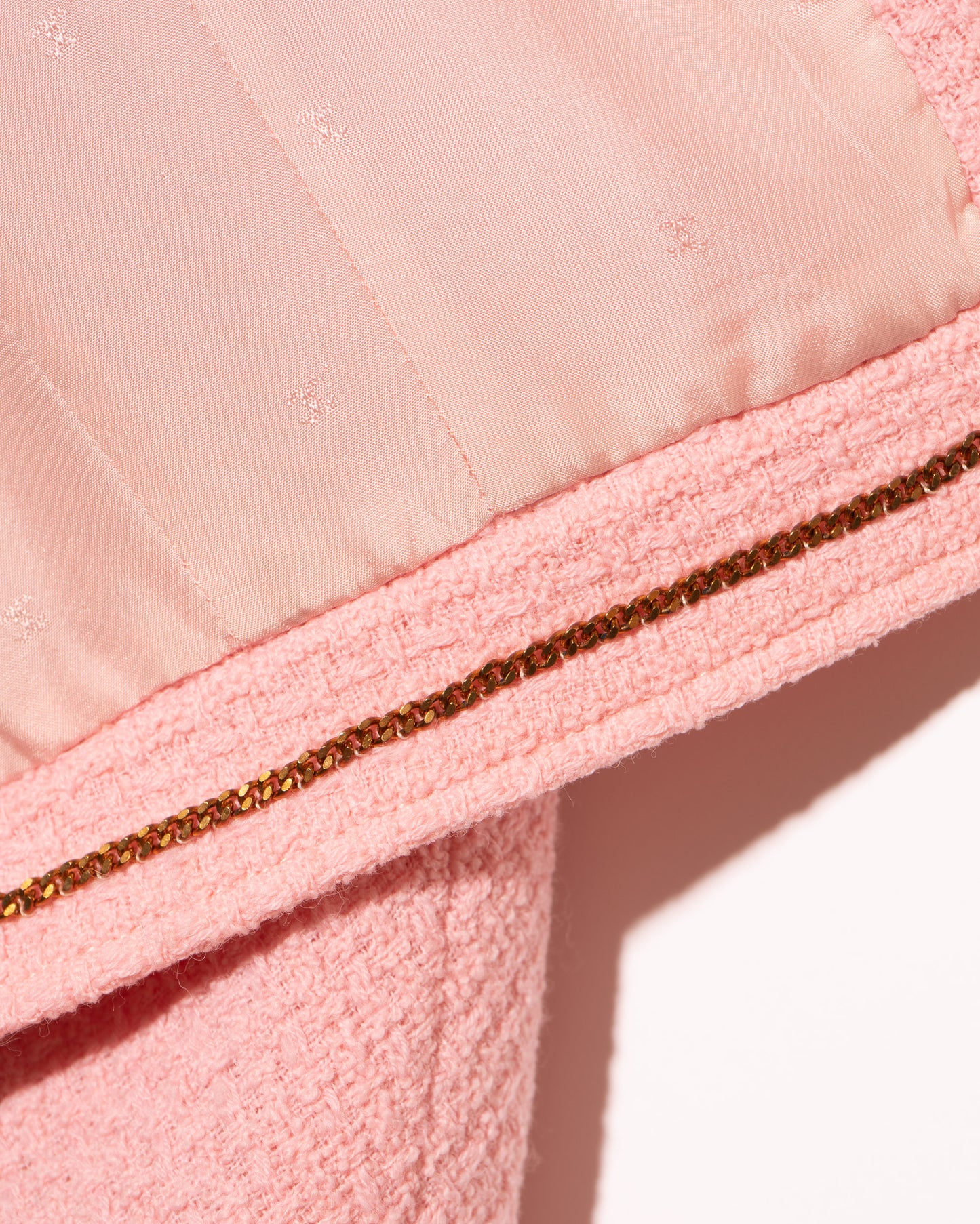 FR36-38 Rare Chanel Spring 1988 Collarless Two Pocket Pink Wool Tweed Jacket - Vintage Chanel Jacket - - Rarchive.