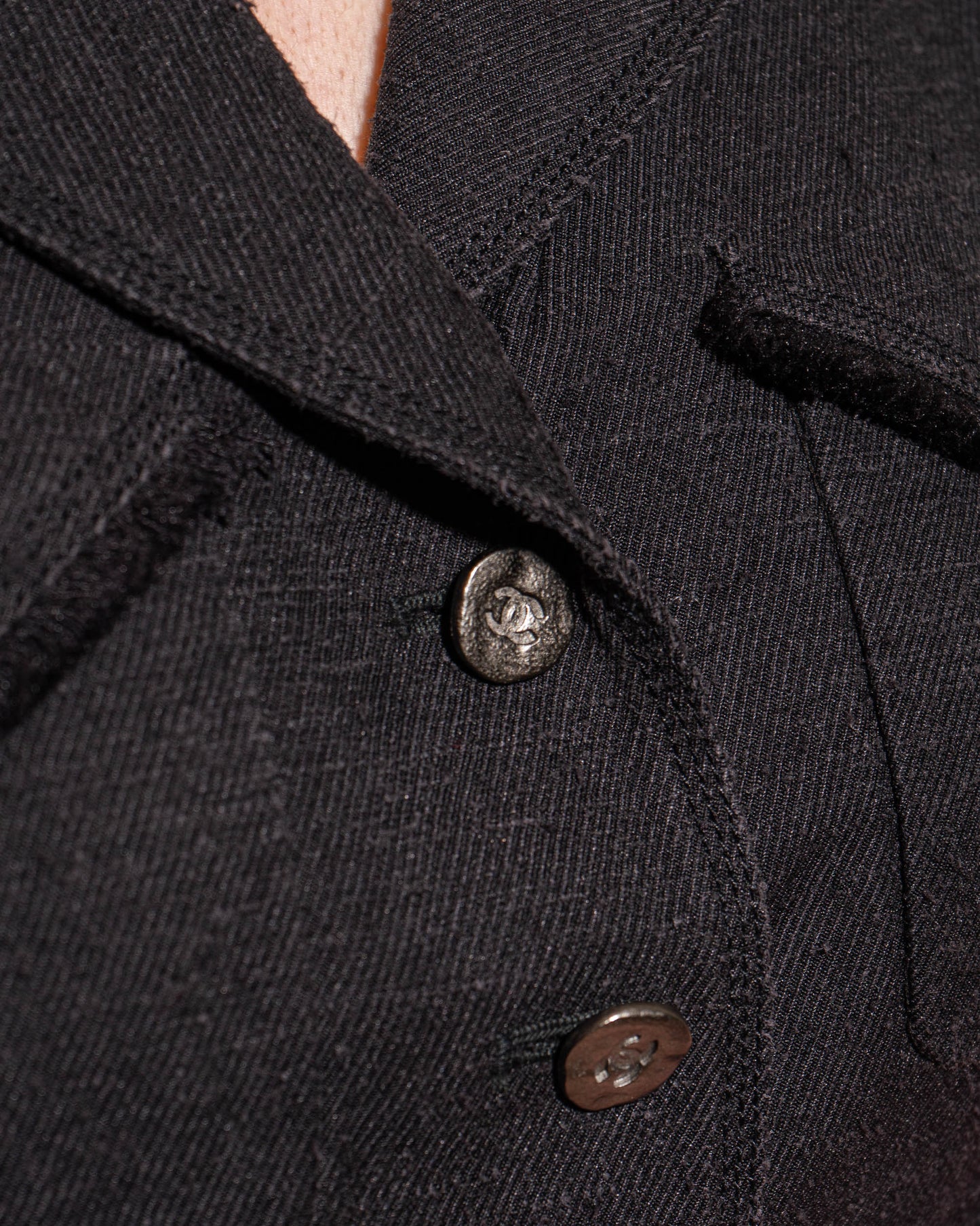 FR36-38 Chanel Spring 2006 Fitted Cut Two Pocket Silk Jacket - Vintage Chanel Jacket - - Rarchive.