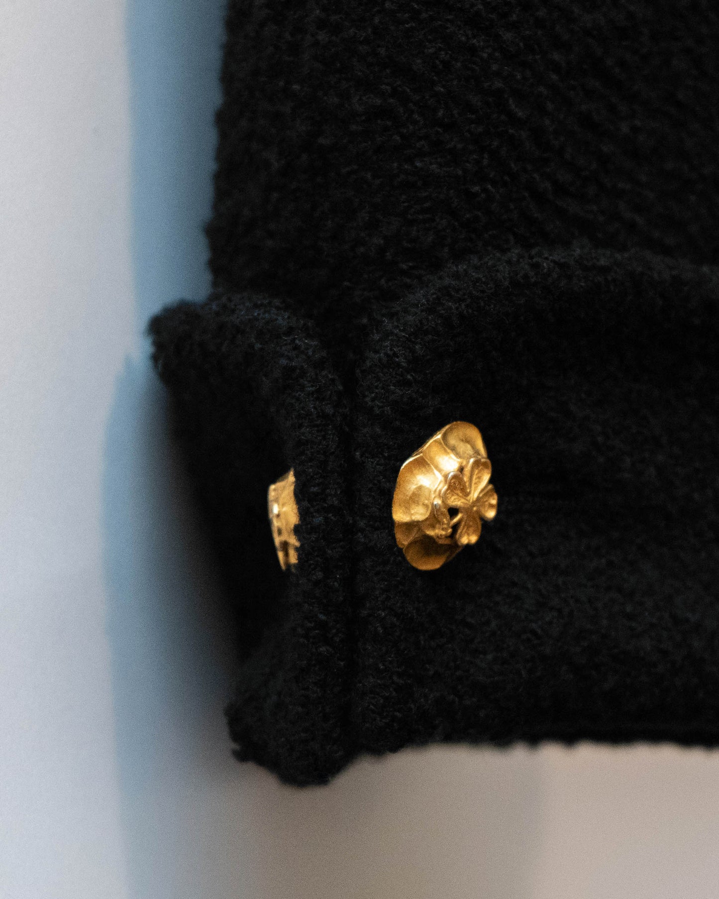FR36-38 Rare Chanel 1980s Double Breasted Black Tweed Boucle Jacket - Vintage Chanel Jacket - - Rarchive.