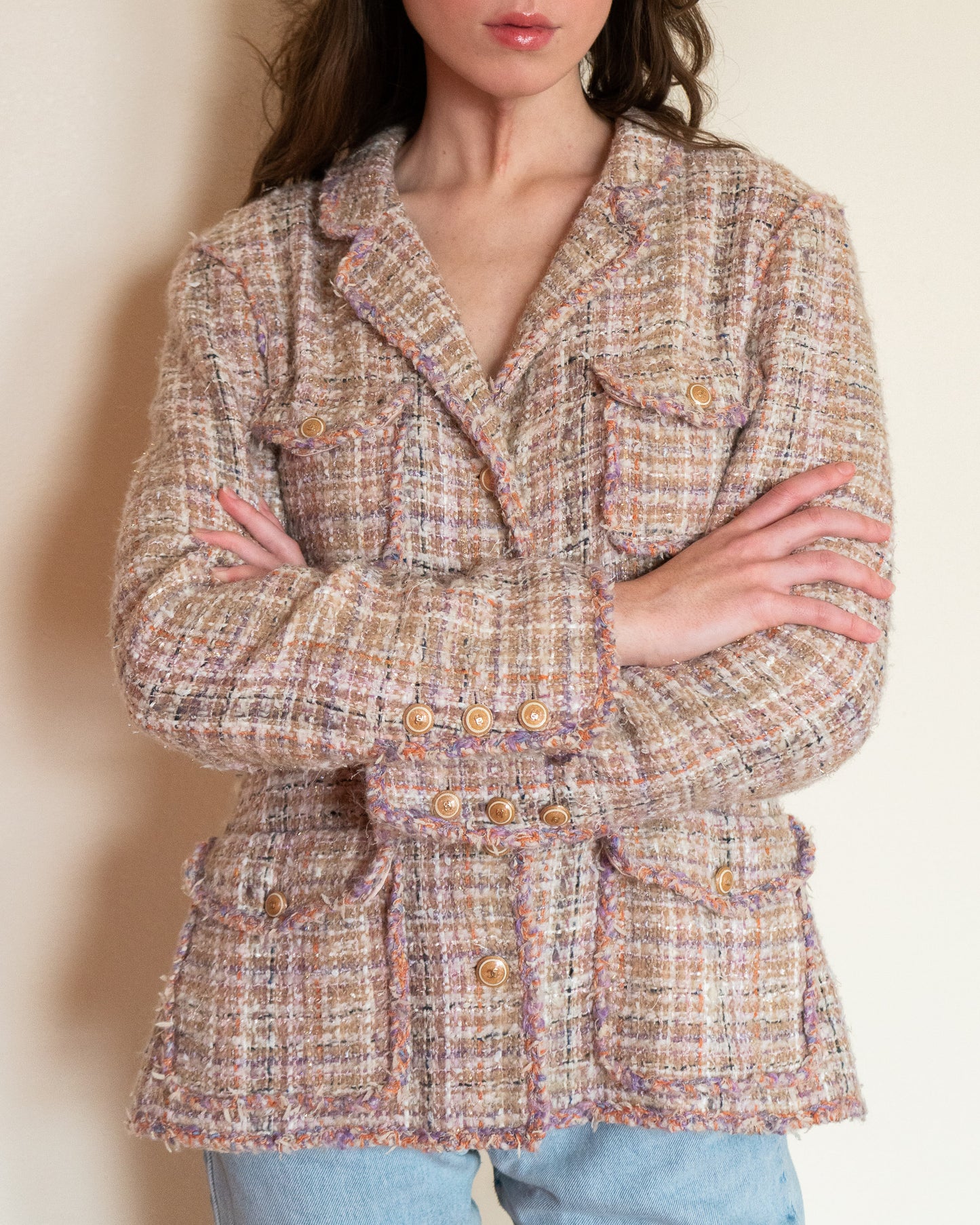 FR40-42 Chanel Cruise 2007 Four Pocket Fantasy Tweed Jacket - Vintage Chanel Jacket - - Rarchive.