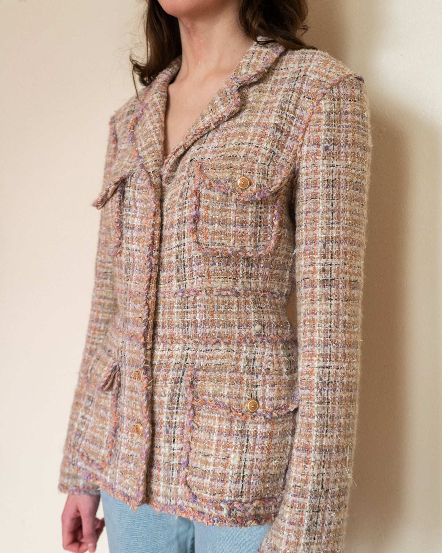 FR40-42 Chanel Cruise 2007 Four Pocket Fantasy Tweed Jacket - Vintage Chanel Jacket - - Rarchive.