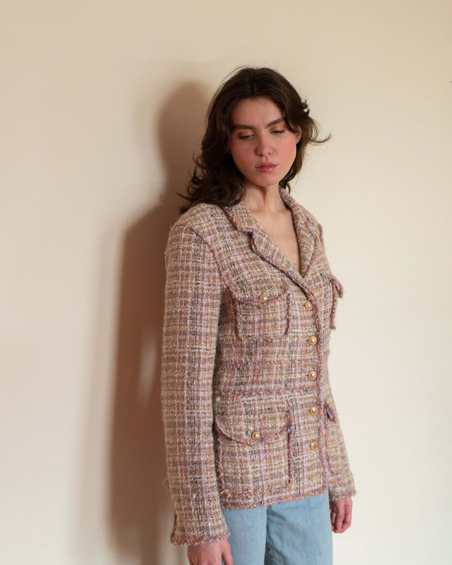FR40-42 Chanel Cruise 2007 Four Pocket Fantasy Tweed Jacket - Vintage Chanel Jacket - - Rarchive.