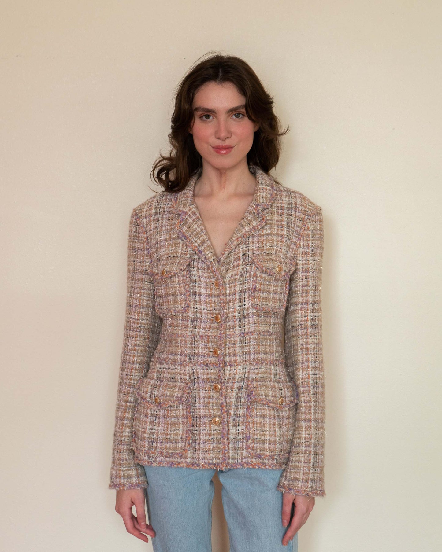 FR40-42 Chanel Cruise 2007 Four Pocket Fantasy Tweed Jacket - Vintage Chanel Jacket - - Rarchive.