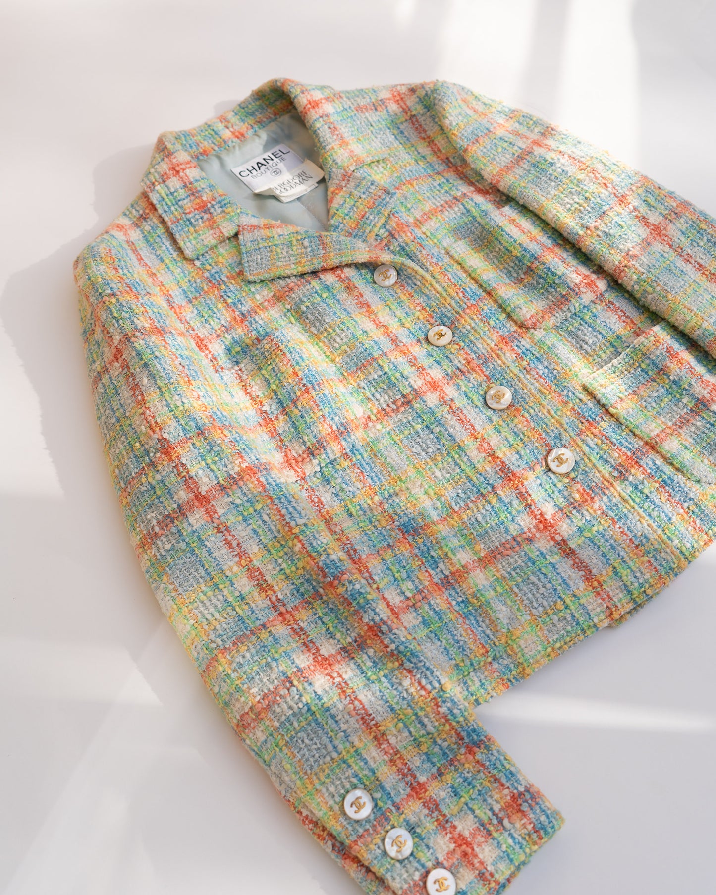 FR40-42 Rare Chanel Spring 1997 Four Pocket Colorful Fantasy Tweed Jacket - Vintage Chanel Jacket - - Rarchive.