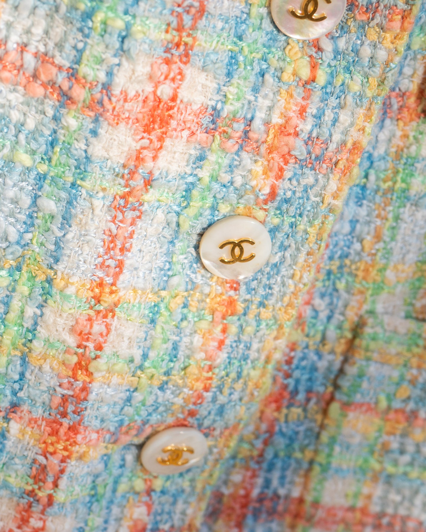 FR40-42 Rare Chanel Spring 1997 Four Pocket Colorful Fantasy Tweed Jacket - Vintage Chanel Jacket - - Rarchive.