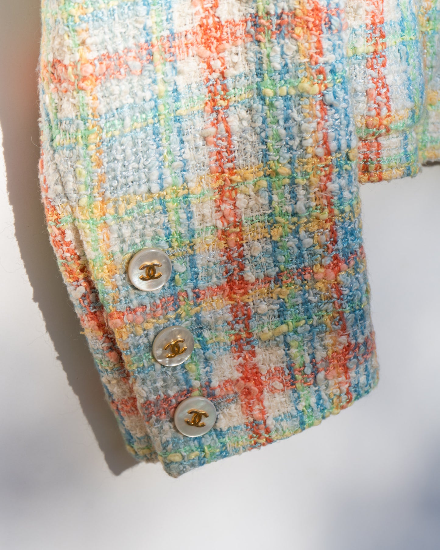 FR40-42 Rare Chanel Spring 1997 Four Pocket Colorful Fantasy Tweed Jacket - Vintage Chanel Jacket -   - Rarchive.