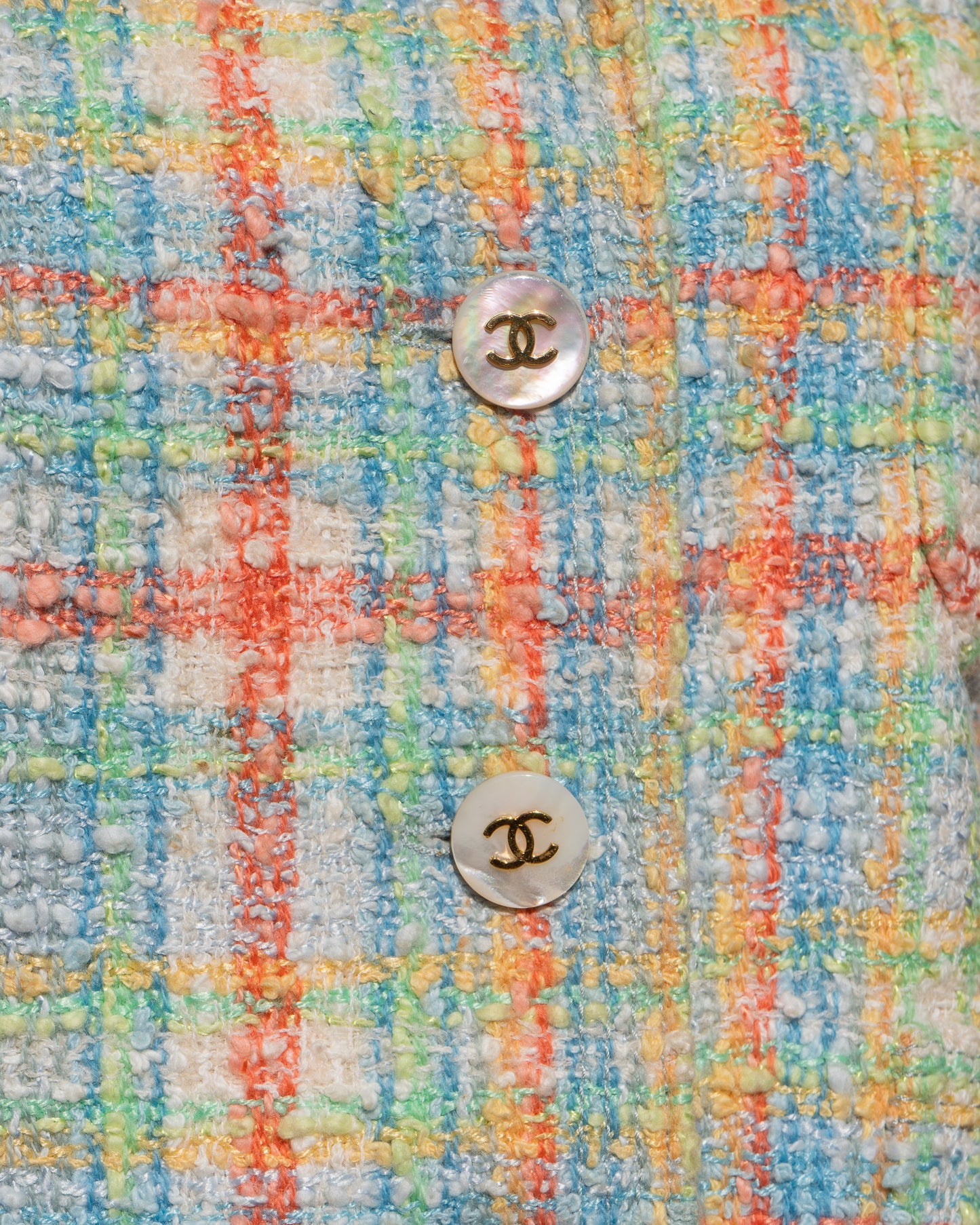 FR40-42 Rare Chanel Spring 1997 Four Pocket Colorful Fantasy Tweed Jacket - Vintage Chanel Jacket - - Rarchive.