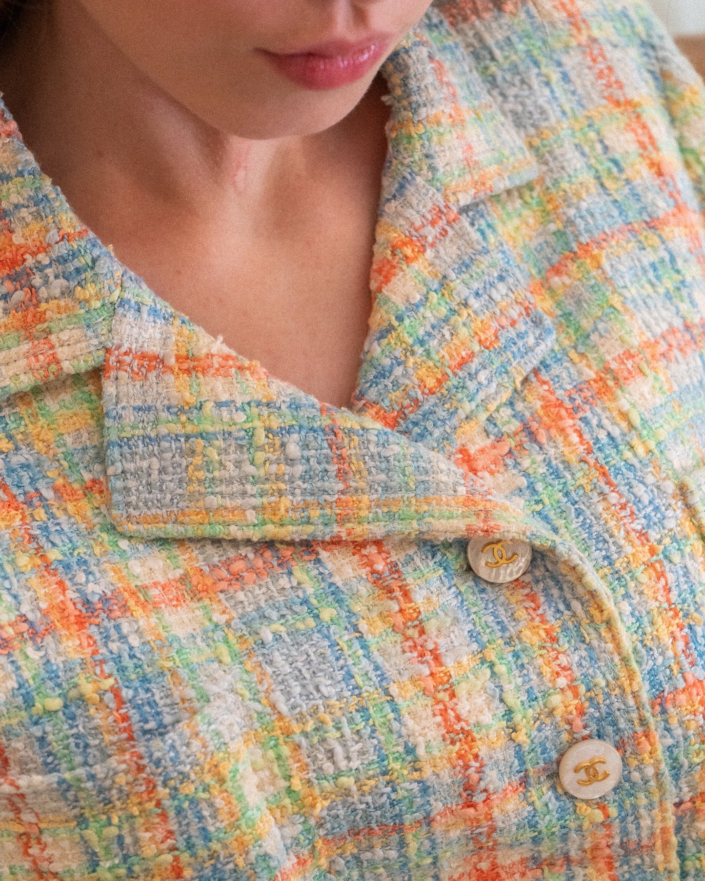 FR40-42 Rare Chanel Spring 1997 Four Pocket Colorful Fantasy Tweed Jacket - Vintage Chanel Jacket - - Rarchive.