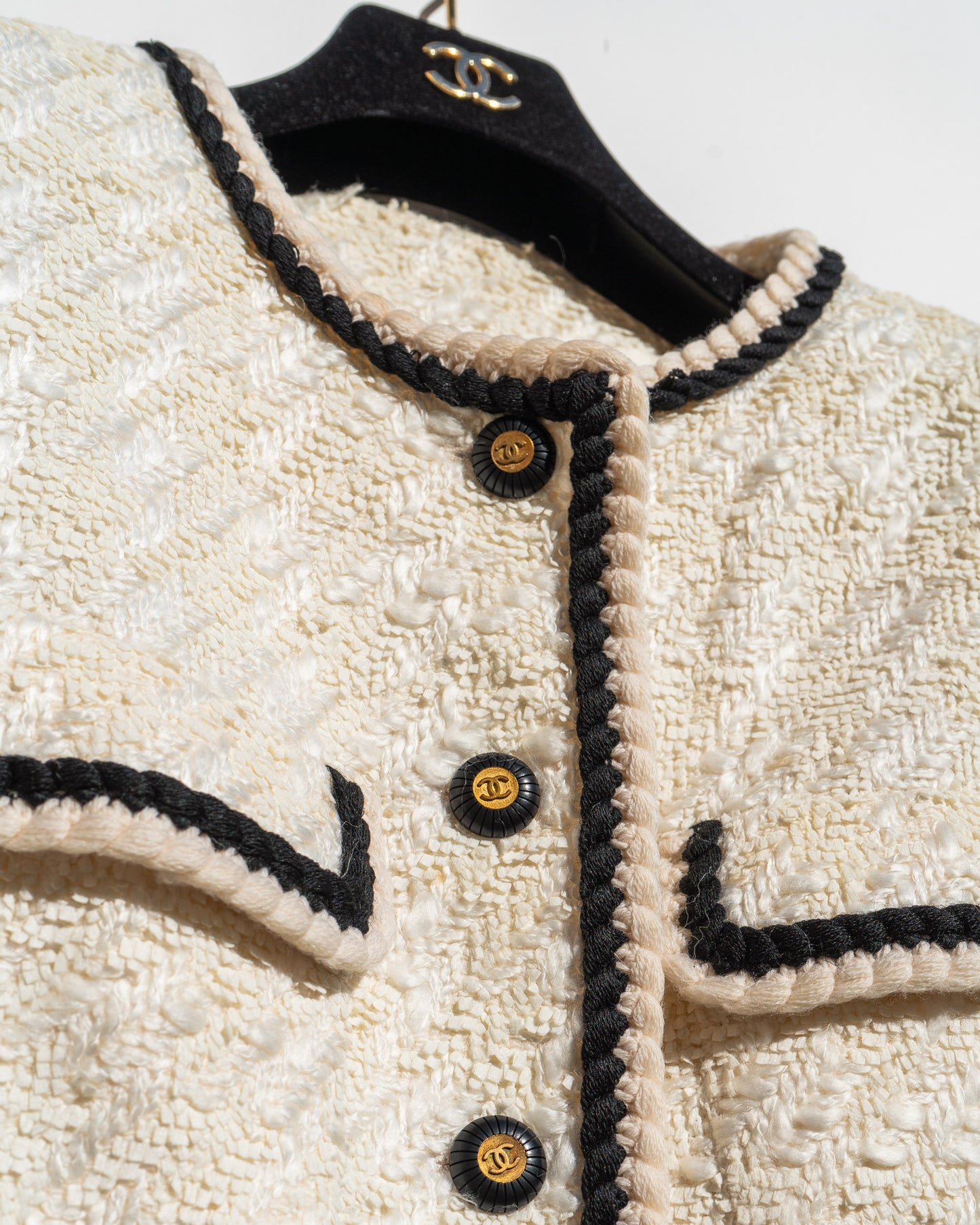 FR40-42 Rare Chanel Spring 1993 Classic Four Pocket Fantasy Tweed Jacket - Vintage Chanel Jacket - - Rarchive.