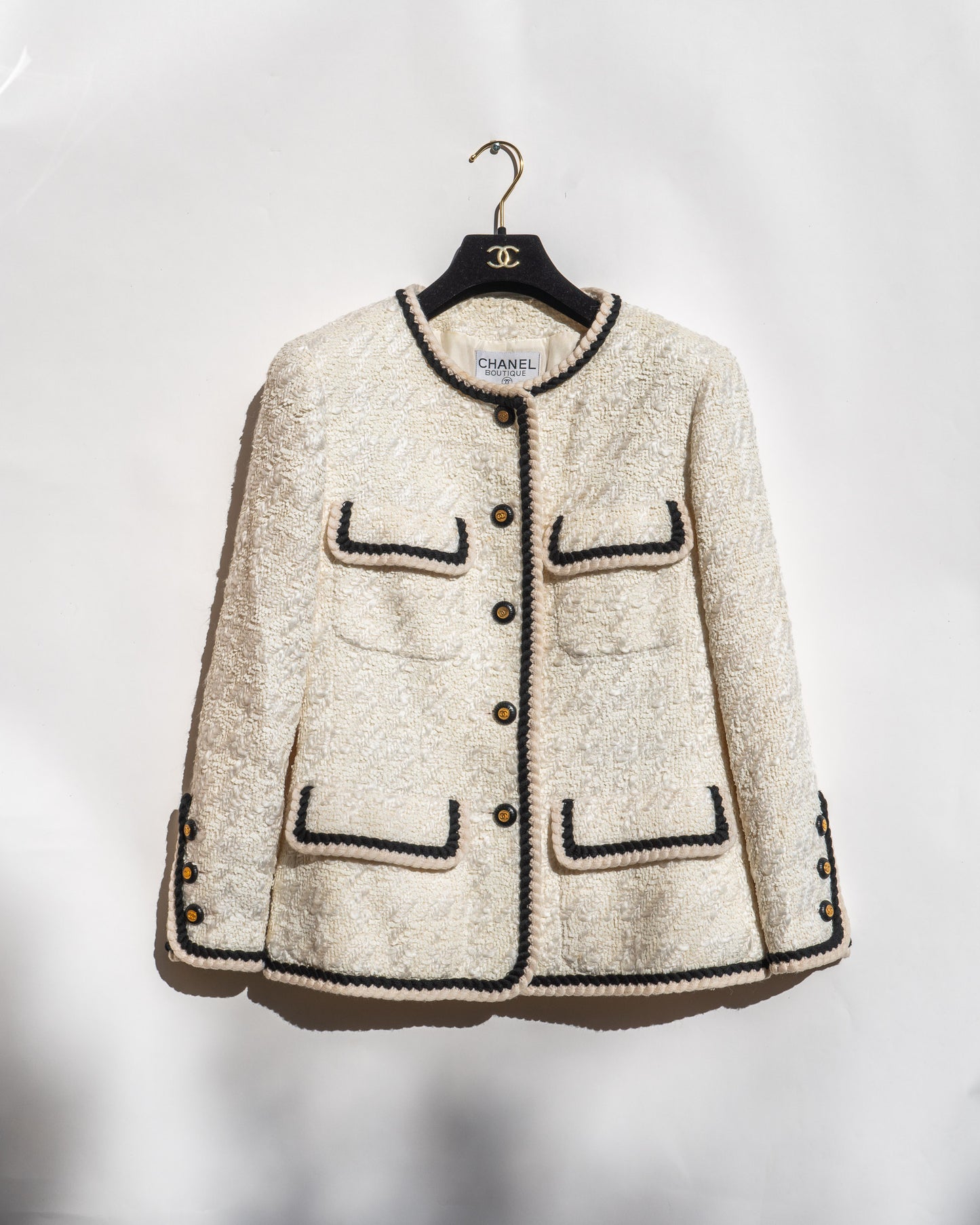 FR40-42 Rare Chanel Spring 1993 Classic Four Pocket Fantasy Tweed Jacket - Vintage Chanel Jacket - - Rarchive.