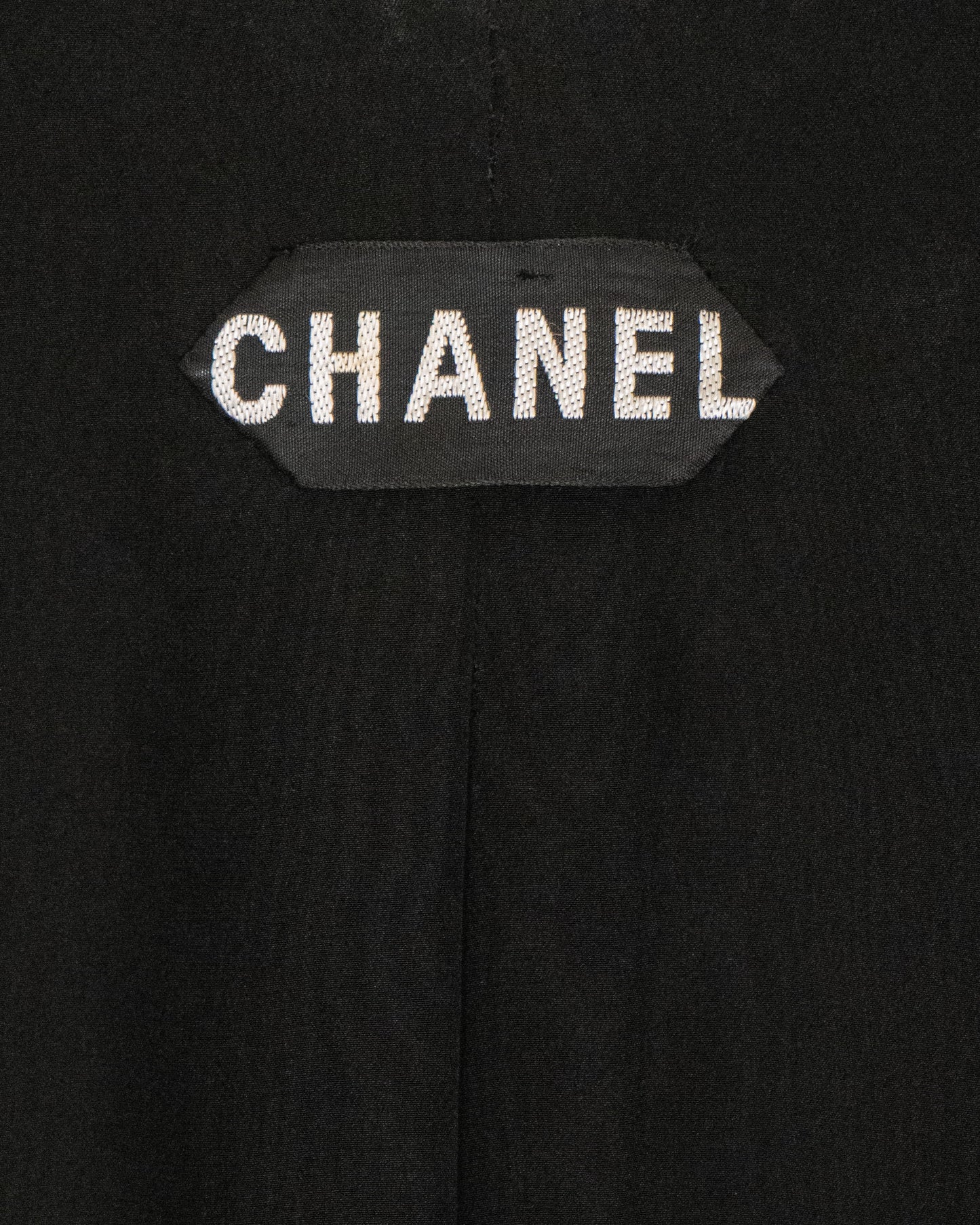 FR42-44 Rare Chanel Haute Couture Fall 1993 Double Breasted Black Wool Tweed Jacket - Vintage Chanel Jacket - - Rarchive.