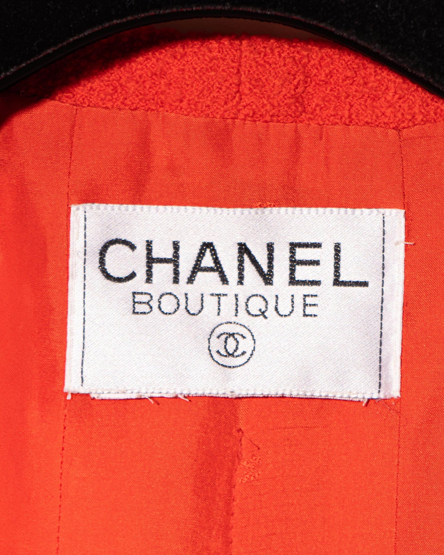 FR40-44 Chanel Spring 1991 Classic Four Pocket Collarless Red Tweed Jacket - Vintage Chanel Jacket - - Rarchive.