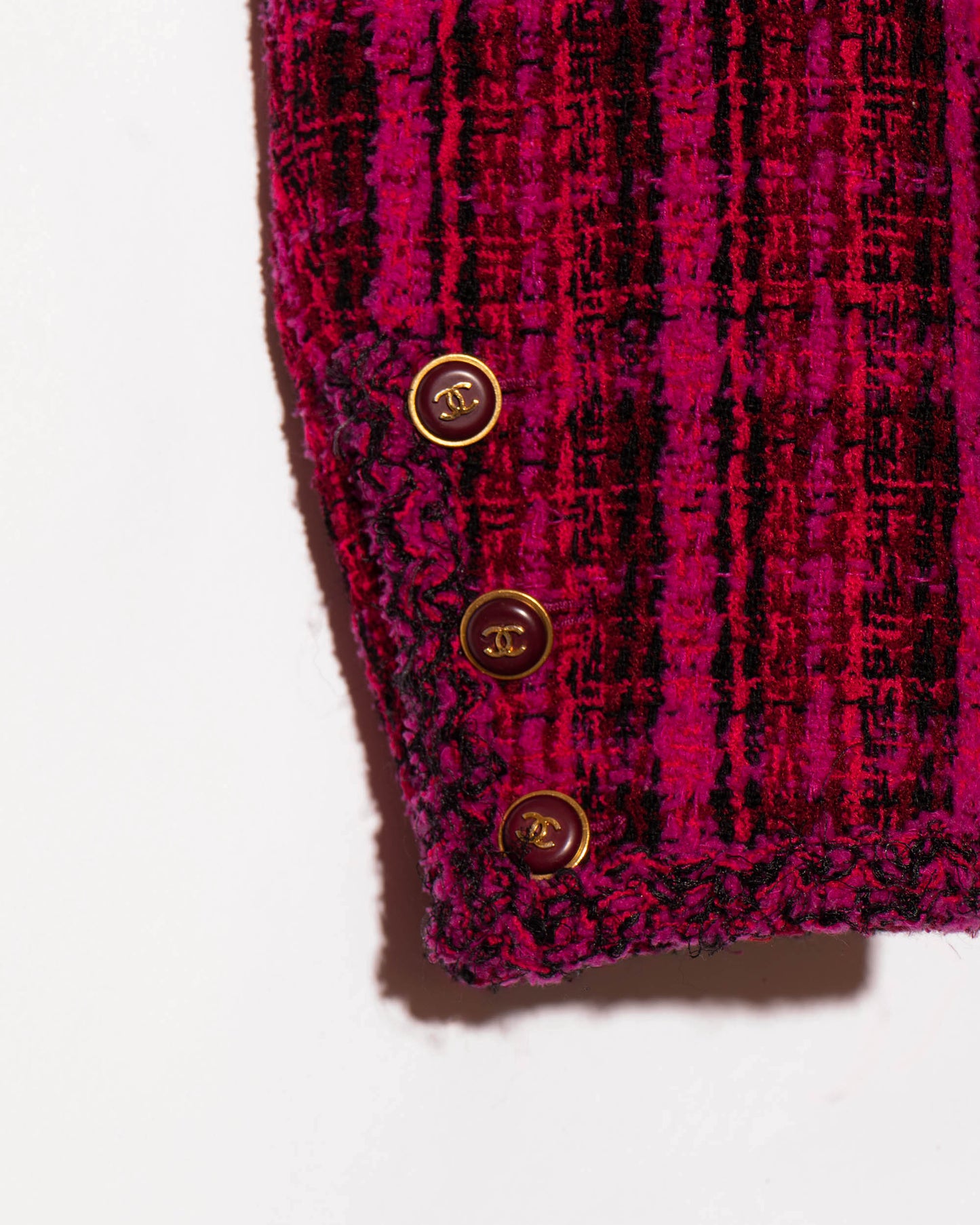 FR42-44 Rare Chanel Fall 1995 Four Pocket Iconic Bold Plaid Tweed Jacket