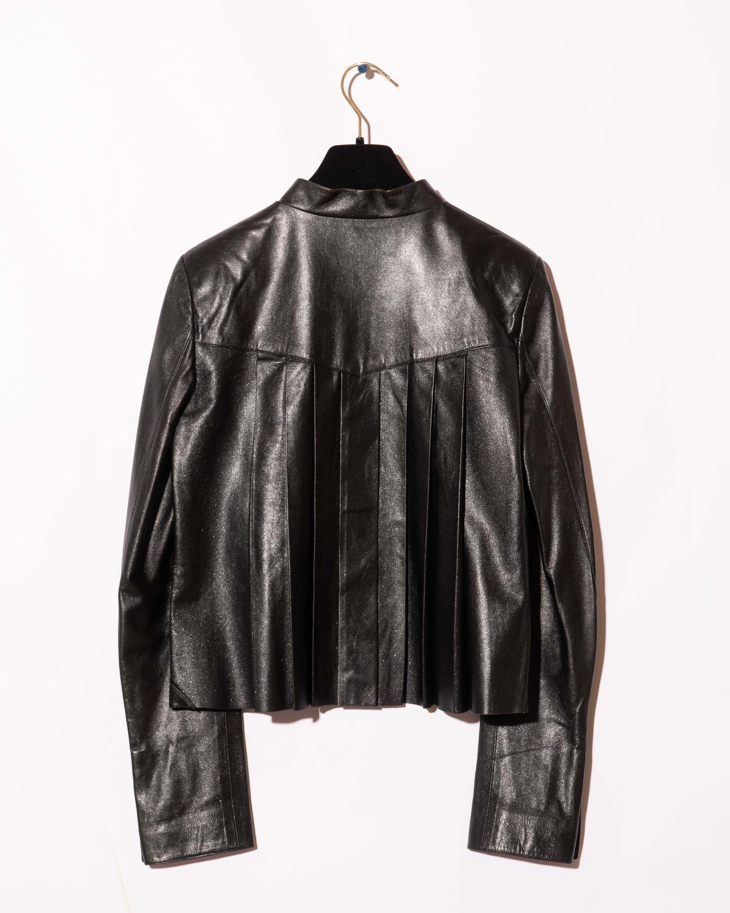 FR36-38 Rare Chanel Fall 2002 Pleated Shimmering Lambskin Jacket