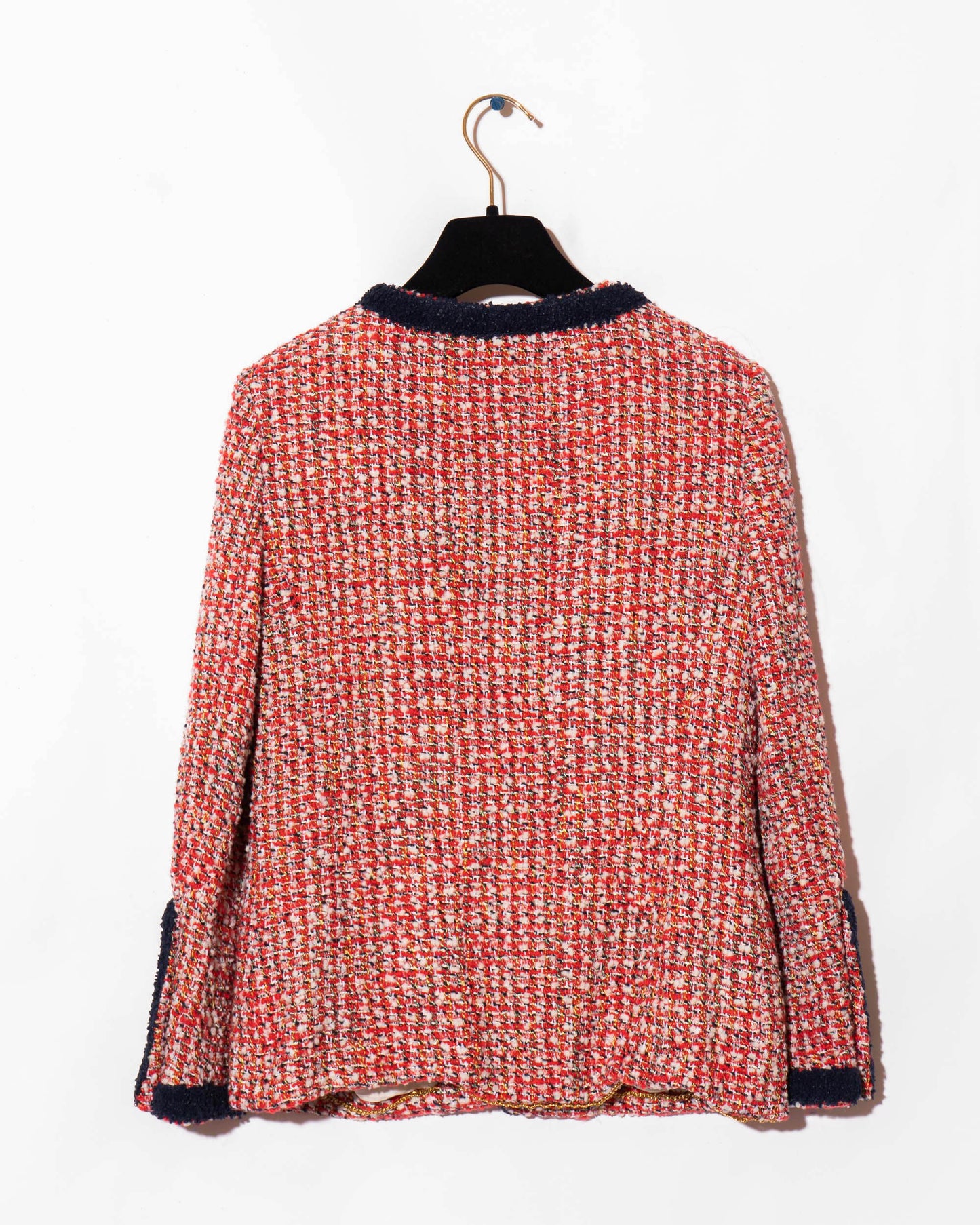 FR34-36 Rare Chanel Cruise 1995 Classic Cut Collarless Four Pocket Multicolor Fantasy Tweed Jacket