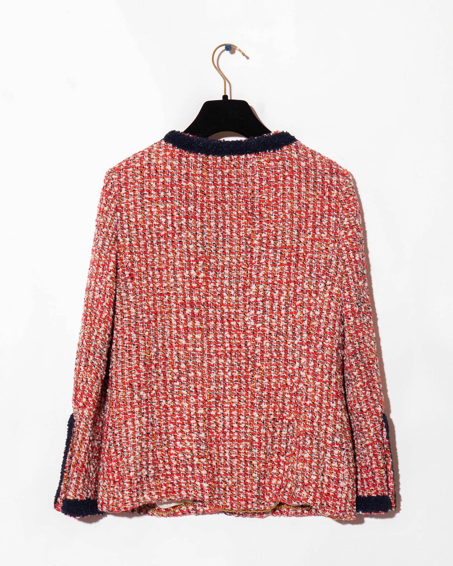 FR34-36 Rare Chanel Cruise 1995 Classic Cut Collarless Four Pocket Multicolor Fantasy Tweed Jacket