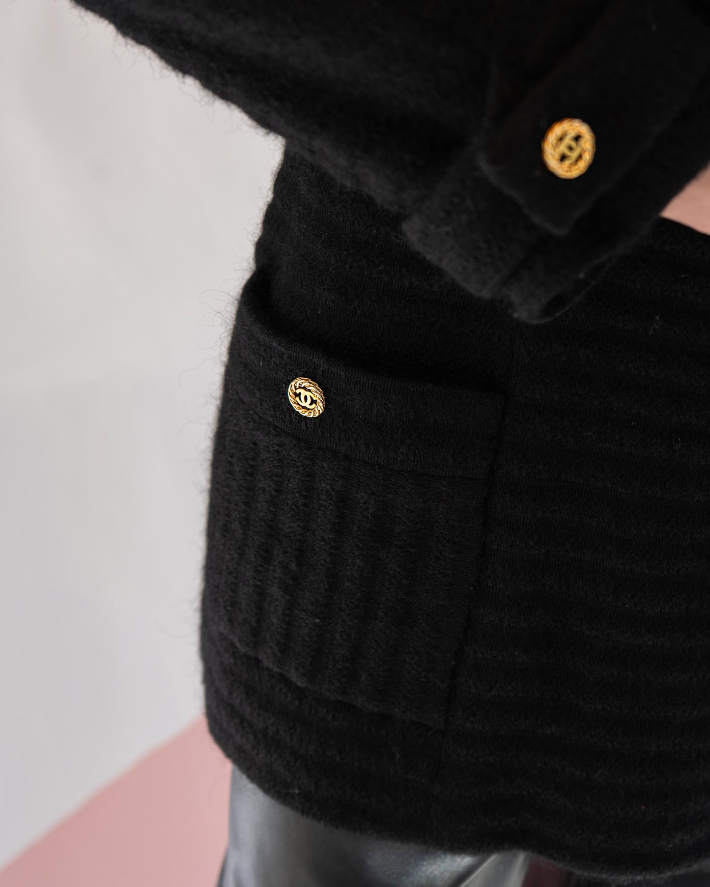 FR38-40 Rare Chanel 1980s Four Pocket Double Breasted Wool Jacket