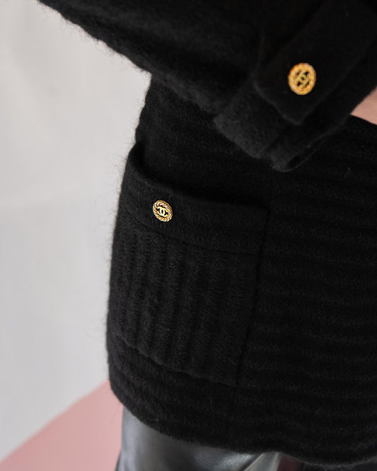 FR38-40 Rare Chanel 1980s Four Pocket Double Breasted Wool Jacket