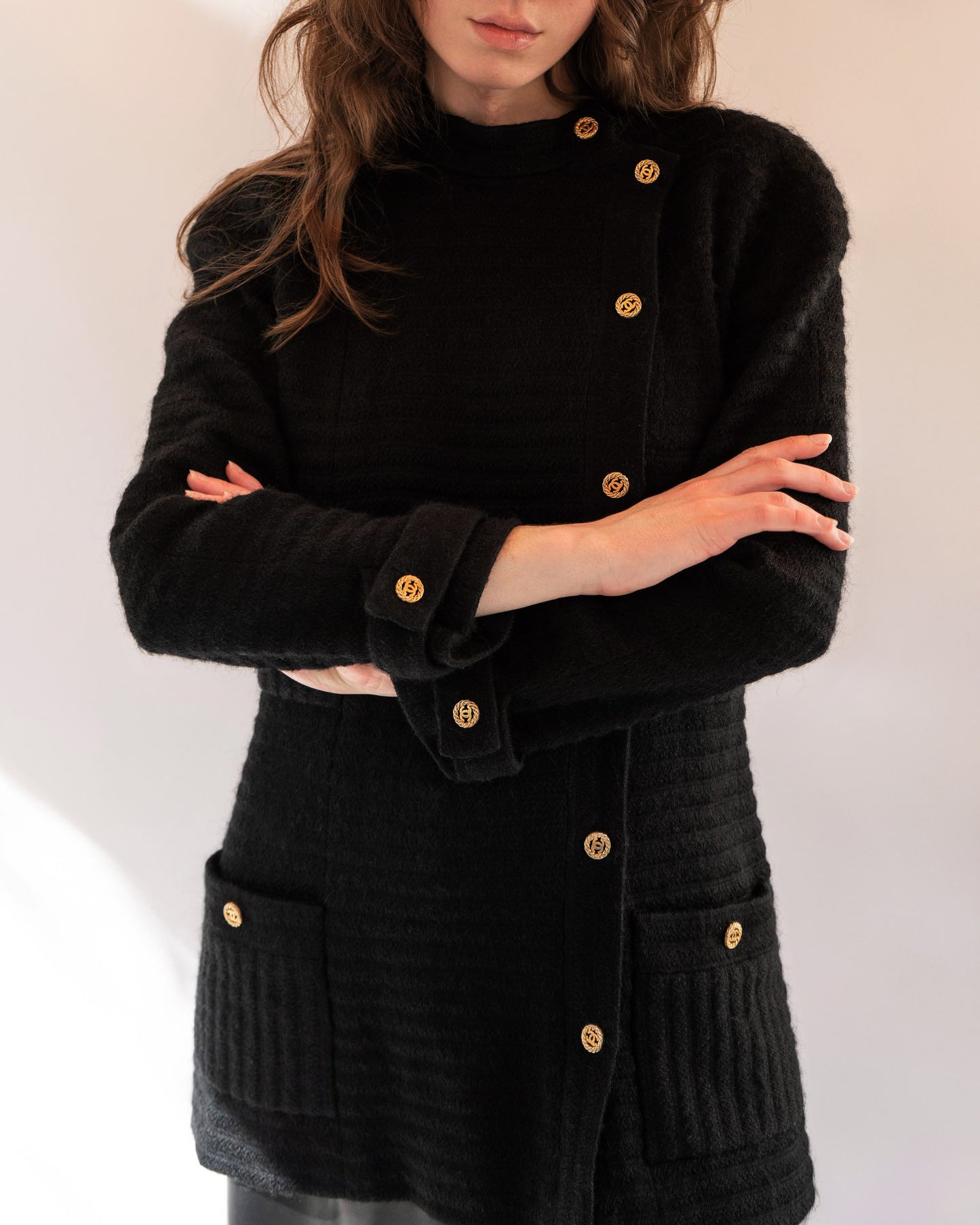 FR38-40 Rare Chanel 1980s Four Pocket Double Breasted Wool Jacket