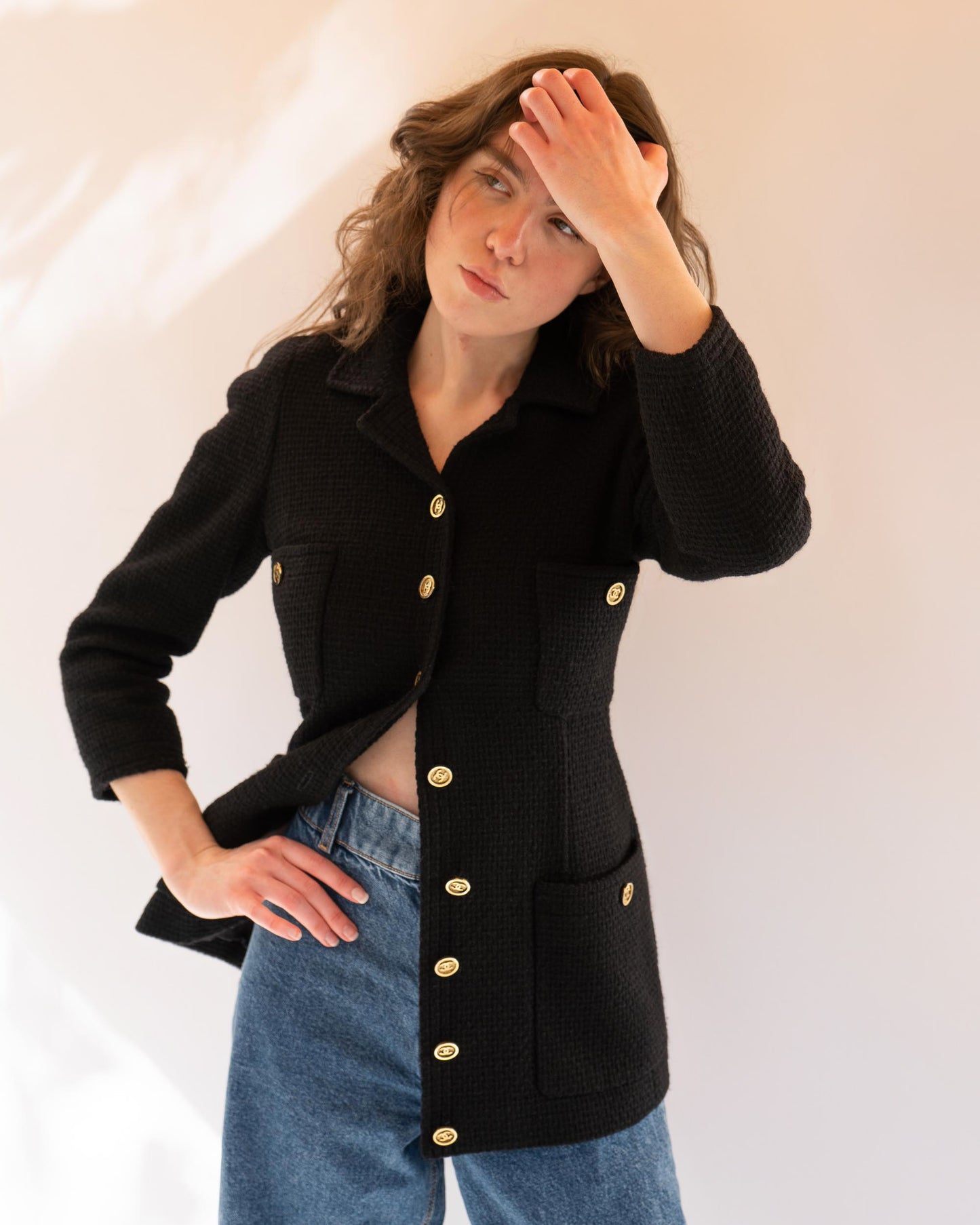 FR36 Rare Chanel Fall 1990 Four Pocket Wool Tweed Jacket