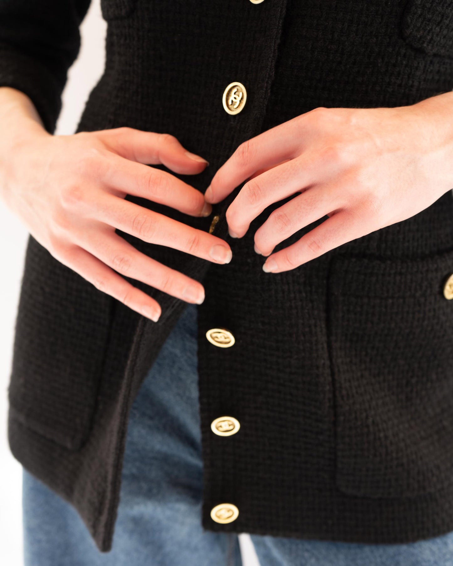 FR36 Rare Chanel Fall 1990 Four Pocket Wool Tweed Jacket