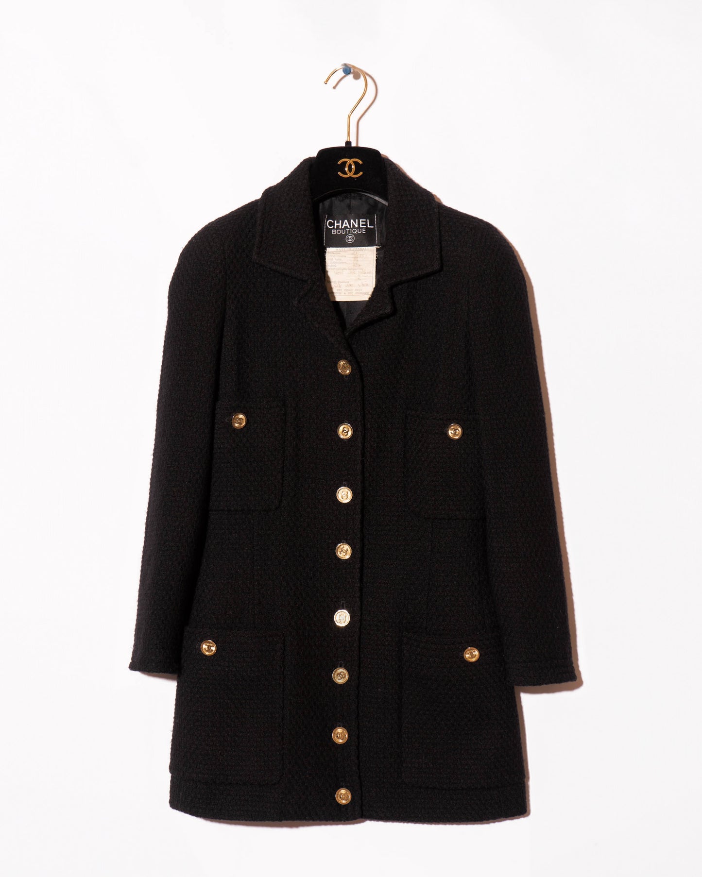 FR36 Rare Chanel Fall 1990 Four Pocket Wool Tweed Jacket