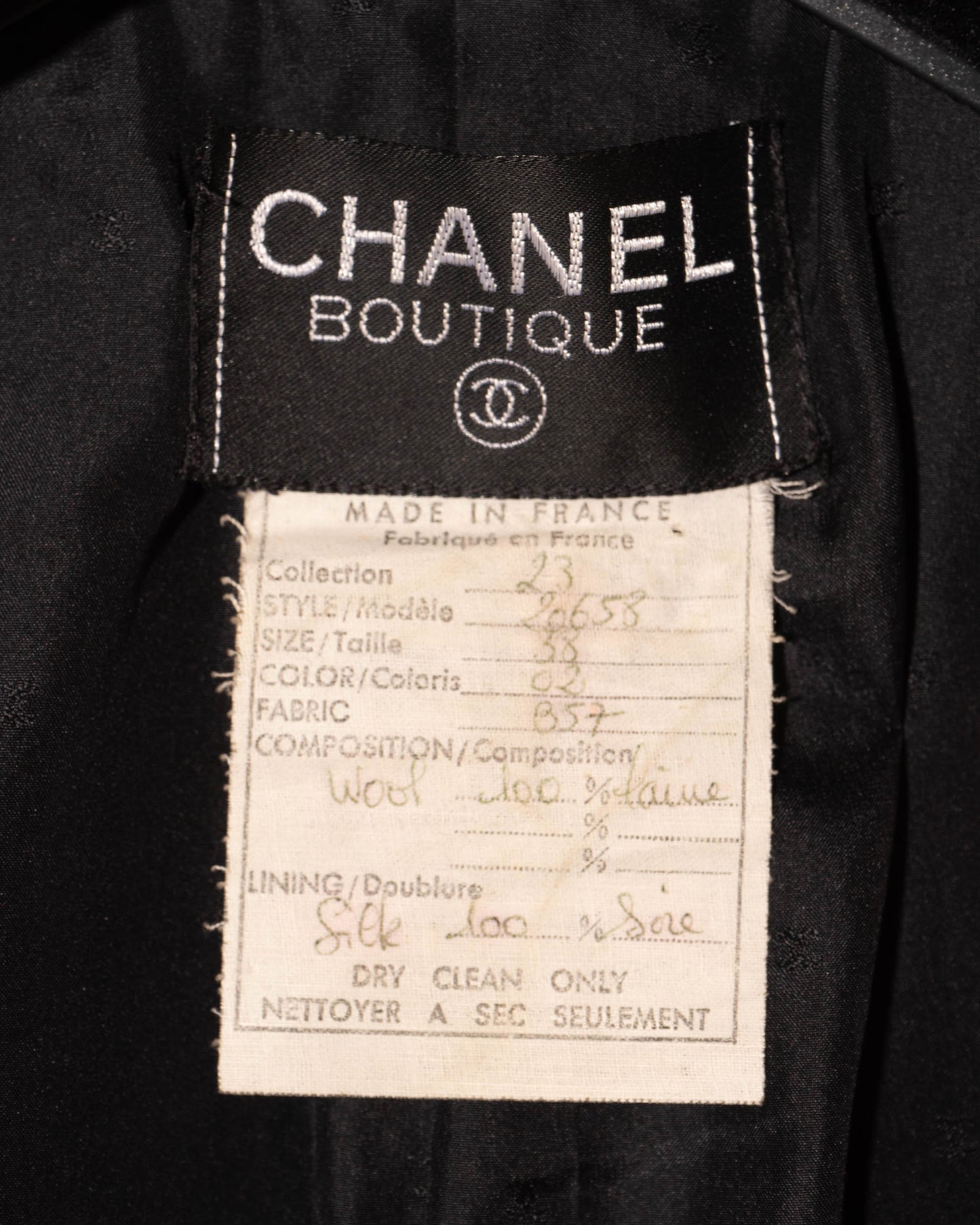 FR36 Rare Chanel Fall 1990 Four Pocket Wool Tweed Jacket