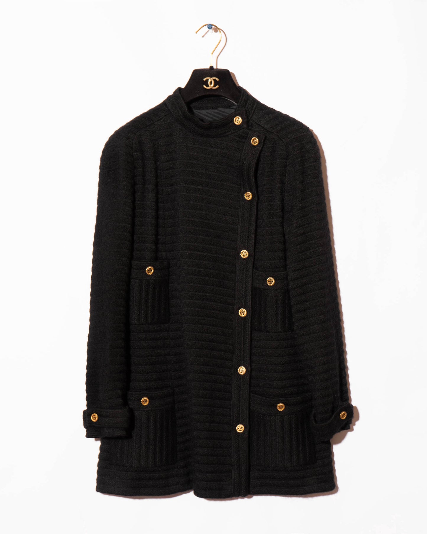 FR38-40 Rare Chanel 1980s Four Pocket Double Breasted Wool Jacket
