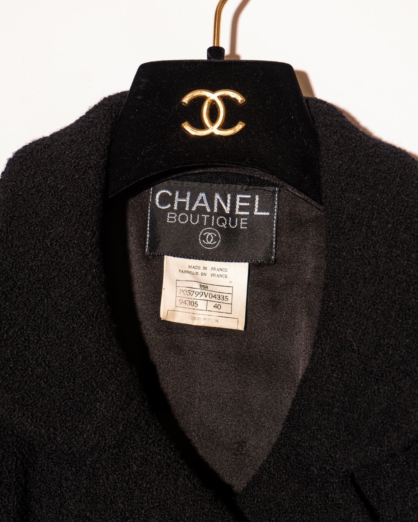 FR38-40 Chanel Fall 1995 Double Breasted Four Pocket Tweed Boucle Jacket - Vintage Chanel Jacket - - Rarchive.