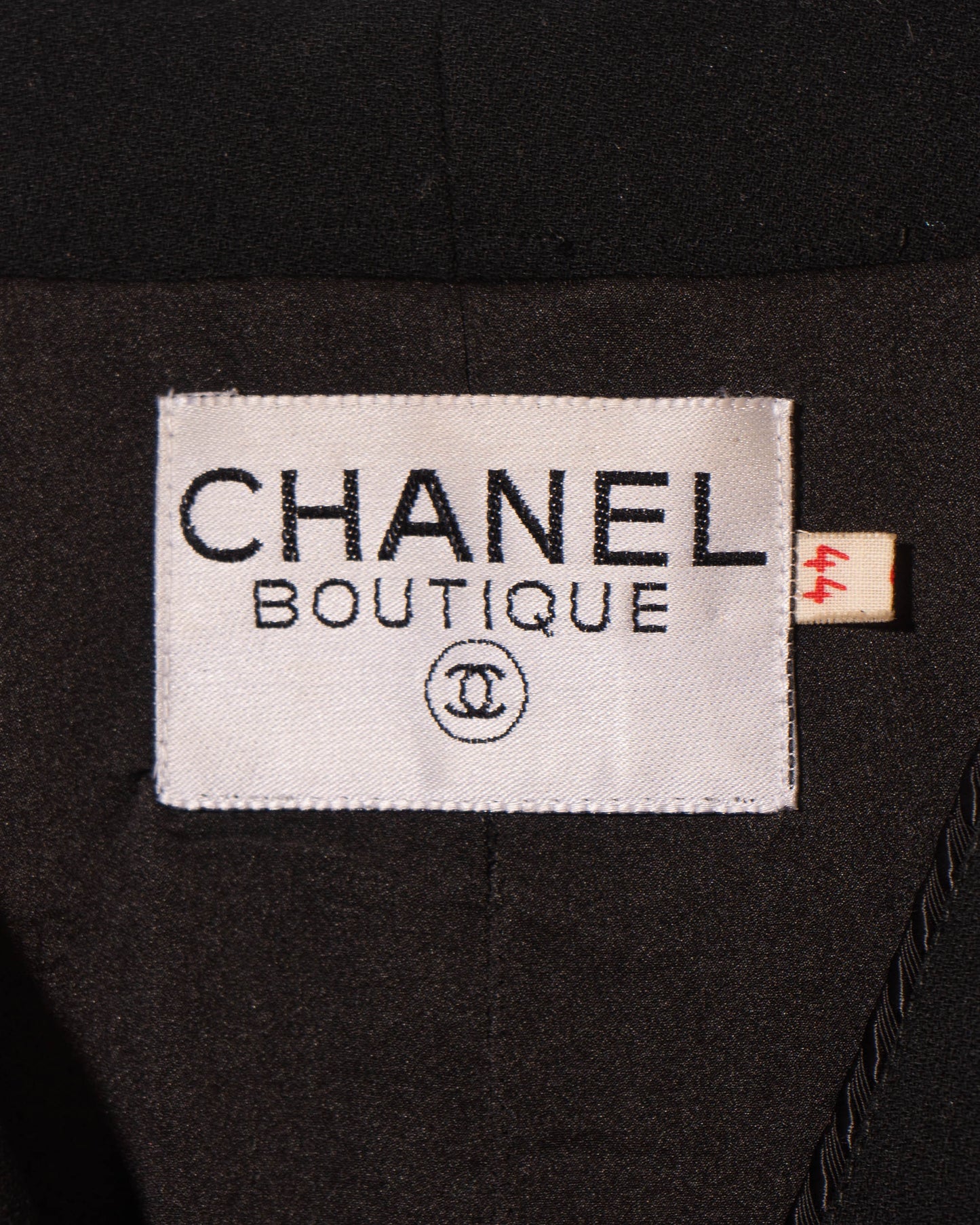 FR36-38 Chanel Spring 1987 Three Pocket Asymmetrical Cut Black Jacket - Vintage Chanel Jacket - - Rarchive.