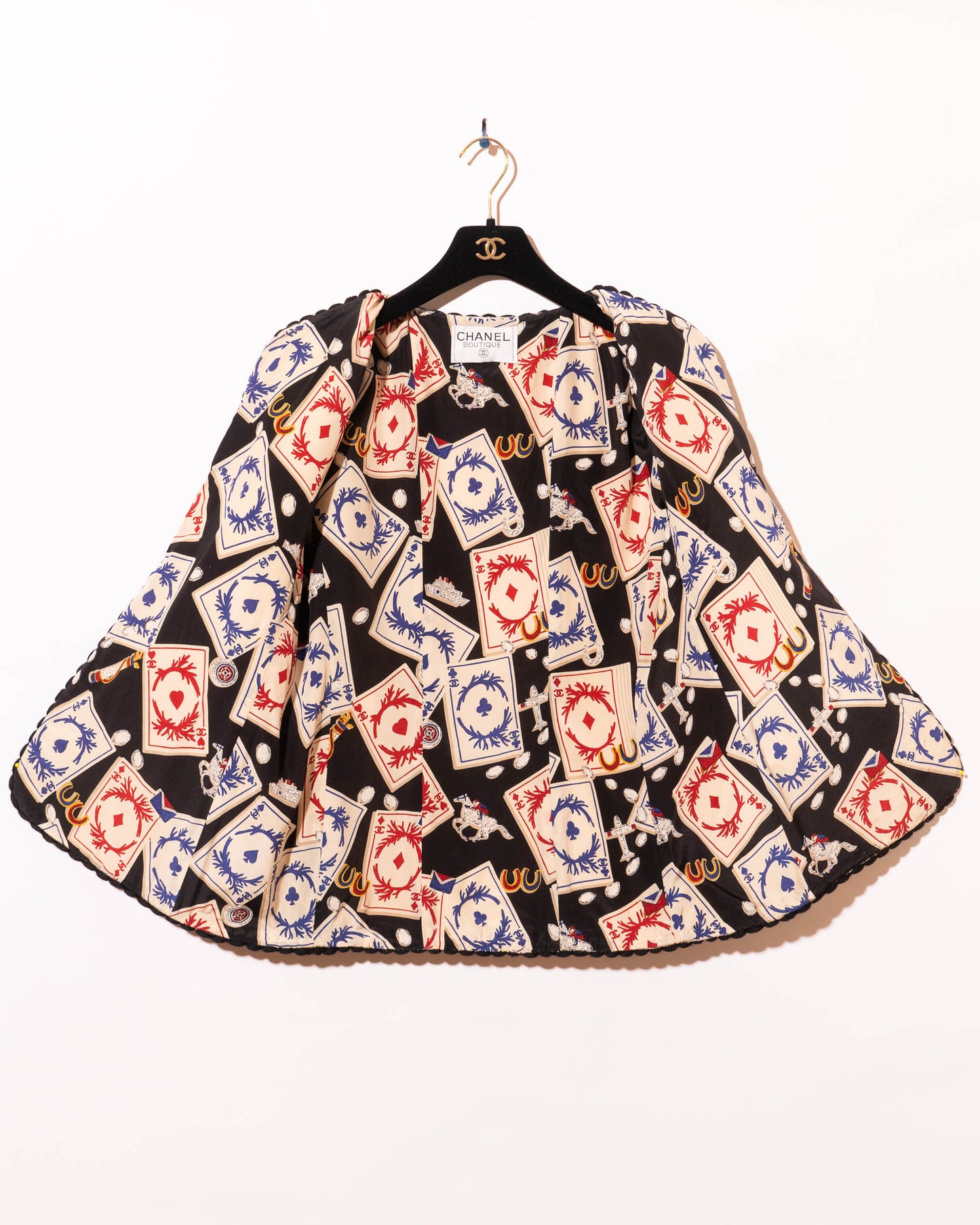 FR40-42 Rare Chanel Spring 1991 Collarless Four Pocket Pocket Cards Lining Jacket - Vintage Chanel Jacket - - Rarchive.