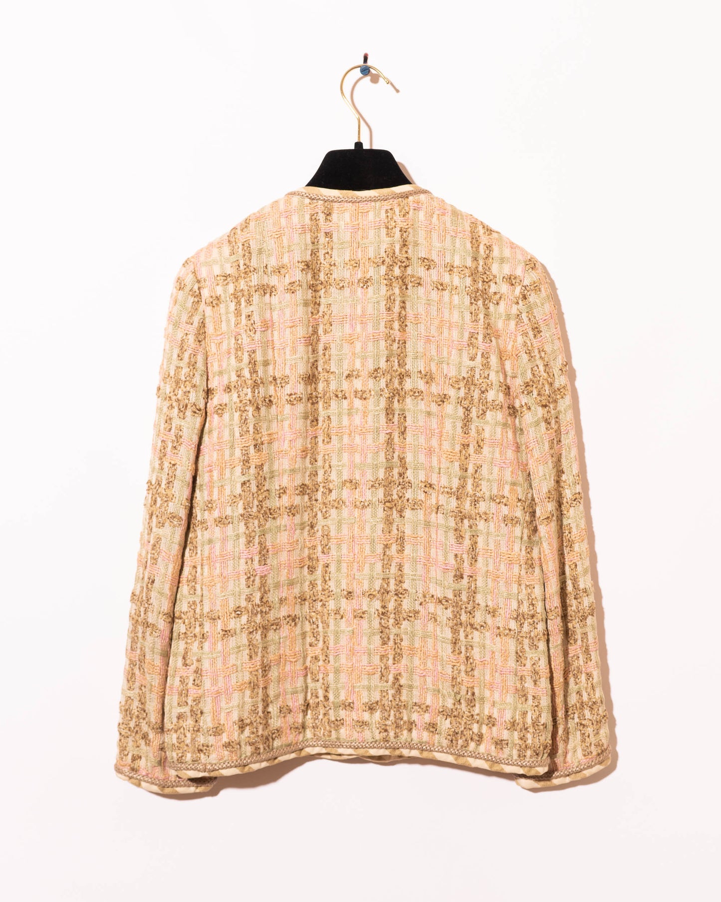 FR36 Chanel Spring 1984 Classic Collarless Four Pocket Fantasy Tweed Jacket - Vintage Chanel Jacket - - Rarchive.