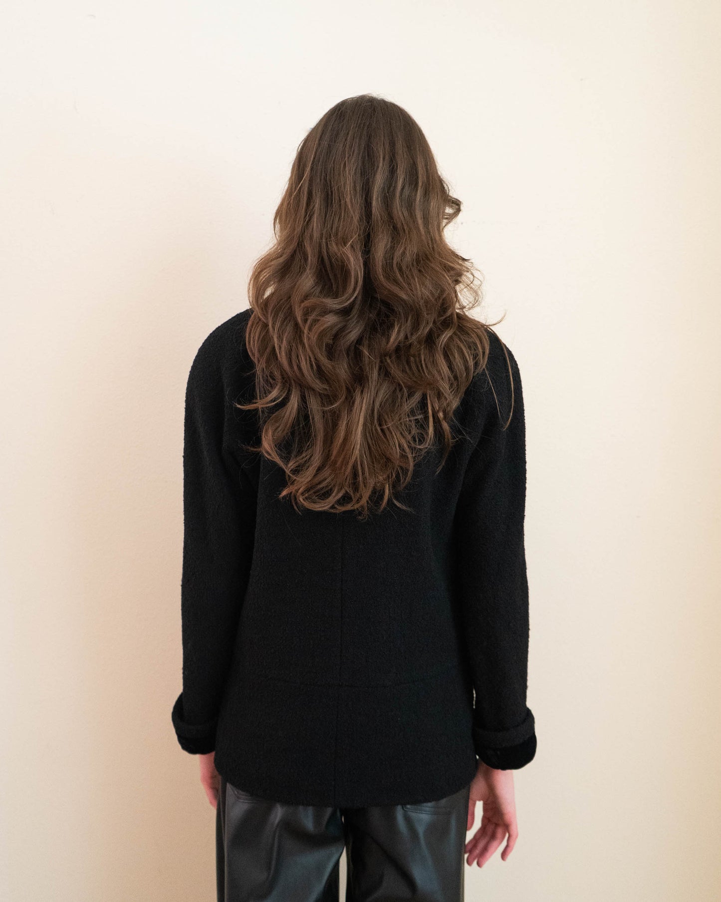 FR38-40 Chanel 1980s Two Pocket Double Breasted Wool and Velvet Jacket - Vintage Chanel Jacket - - Rarchive.
