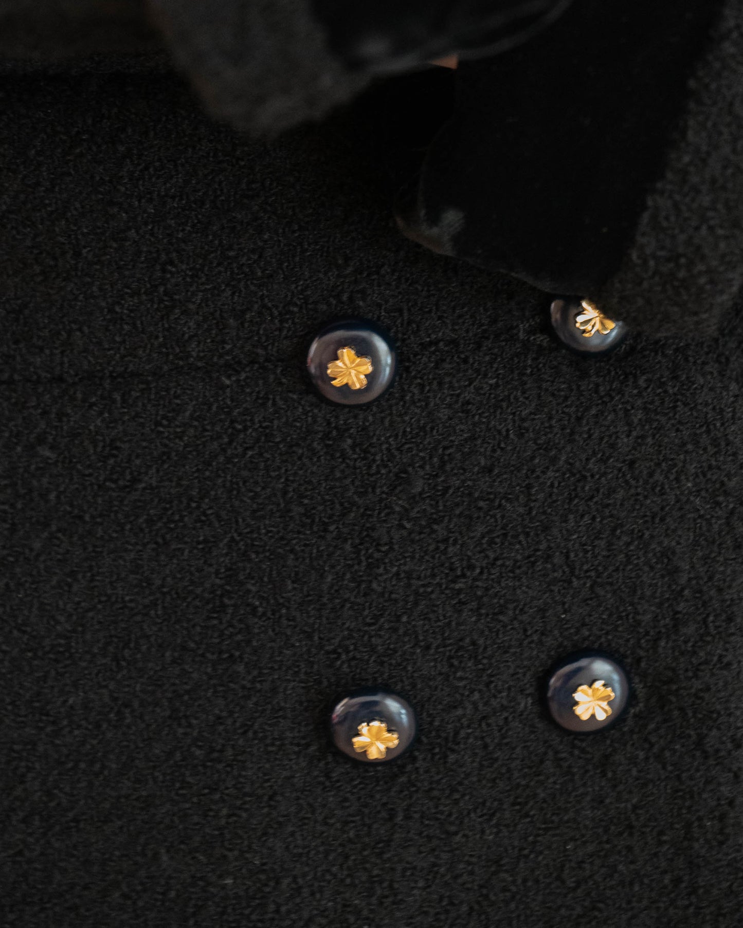 FR38-40 Chanel 1980s Two Pocket Double Breasted Wool and Velvet Jacket - Vintage Chanel Jacket - - Rarchive.