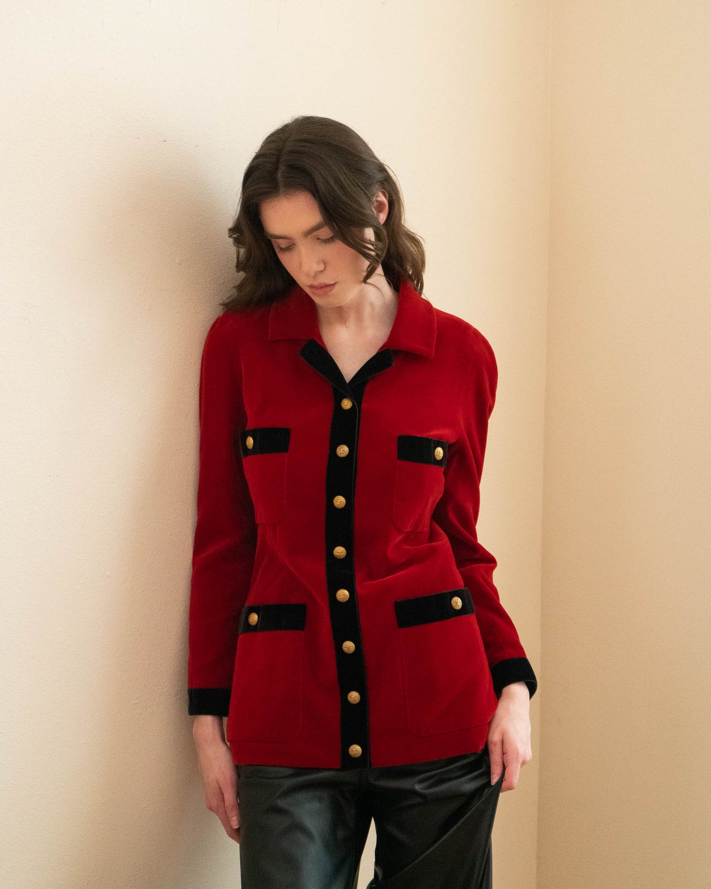 FR36-38 Chanel Fall 1990 Four Pocket Velvet Jacket - Vintage Chanel Jacket - - Rarchive.