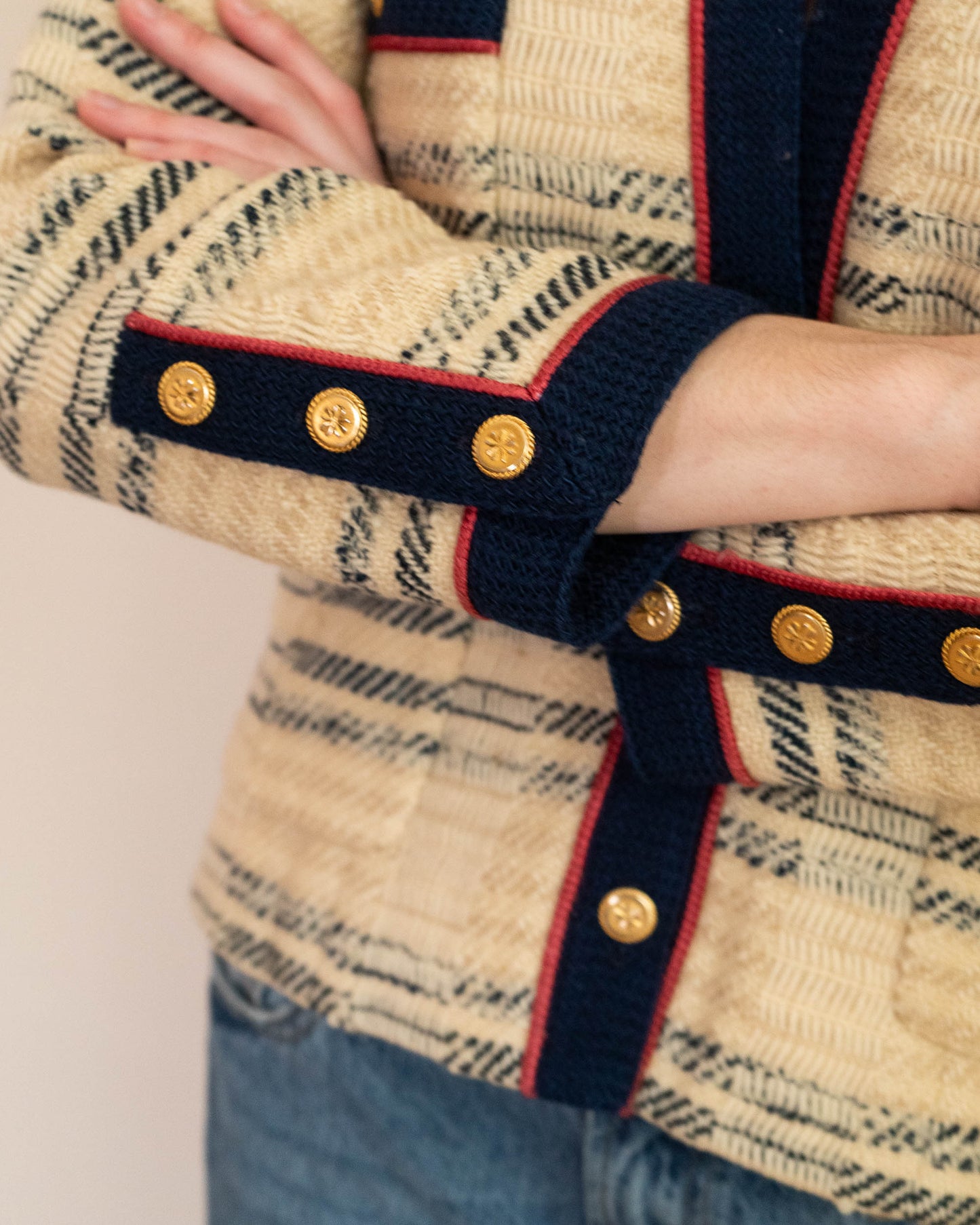 FR38-40 Chanel Spring 1984 Four Pocket Wool Tweed Jacket - Vintage Chanel Jacket - - Rarchive.