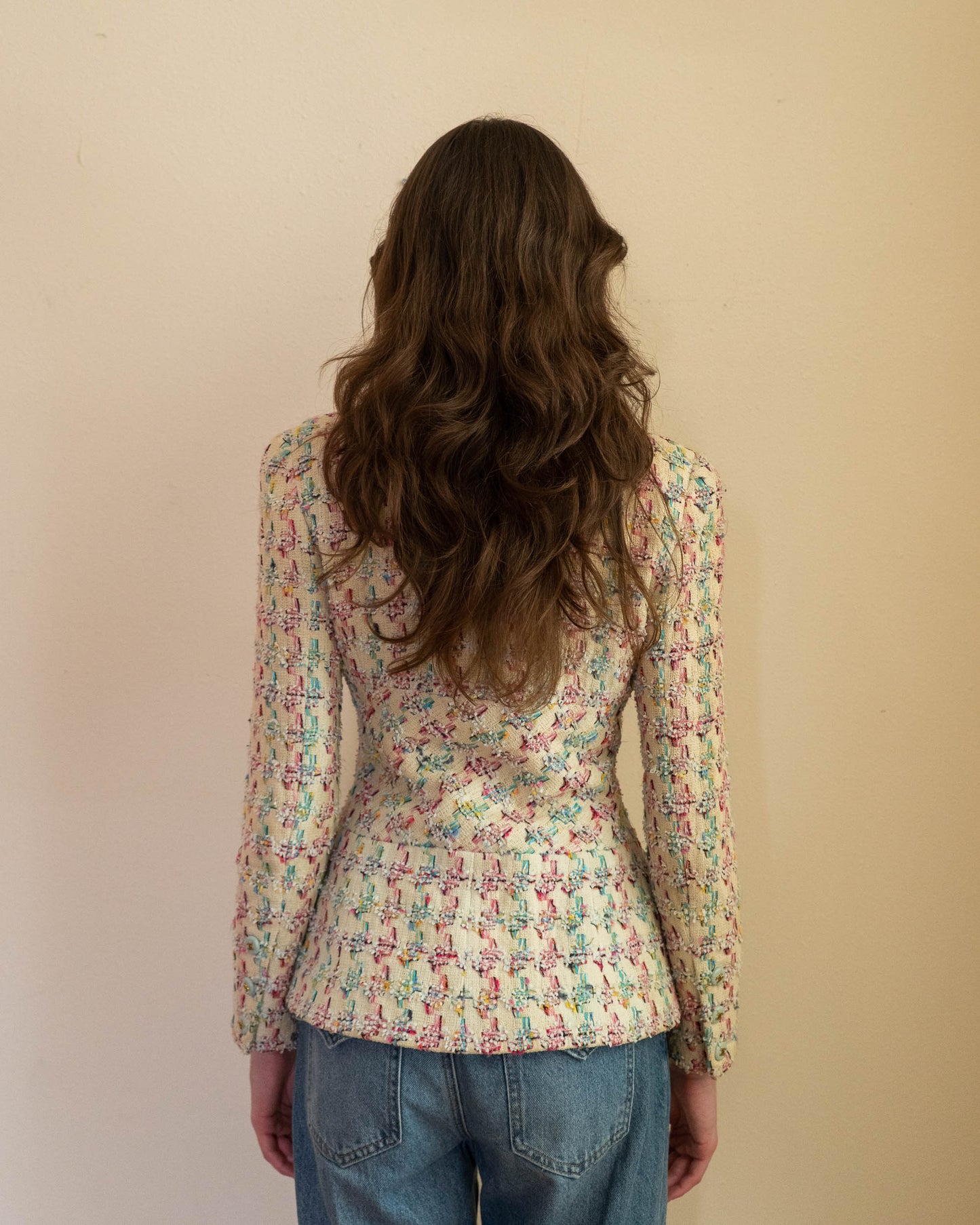 FR36 Rare Chanel Spring 1995 Two Pocket Multicolor Fantasy Tweed Jacket - Vintage Chanel Jacket - Jacket - Rarchive.