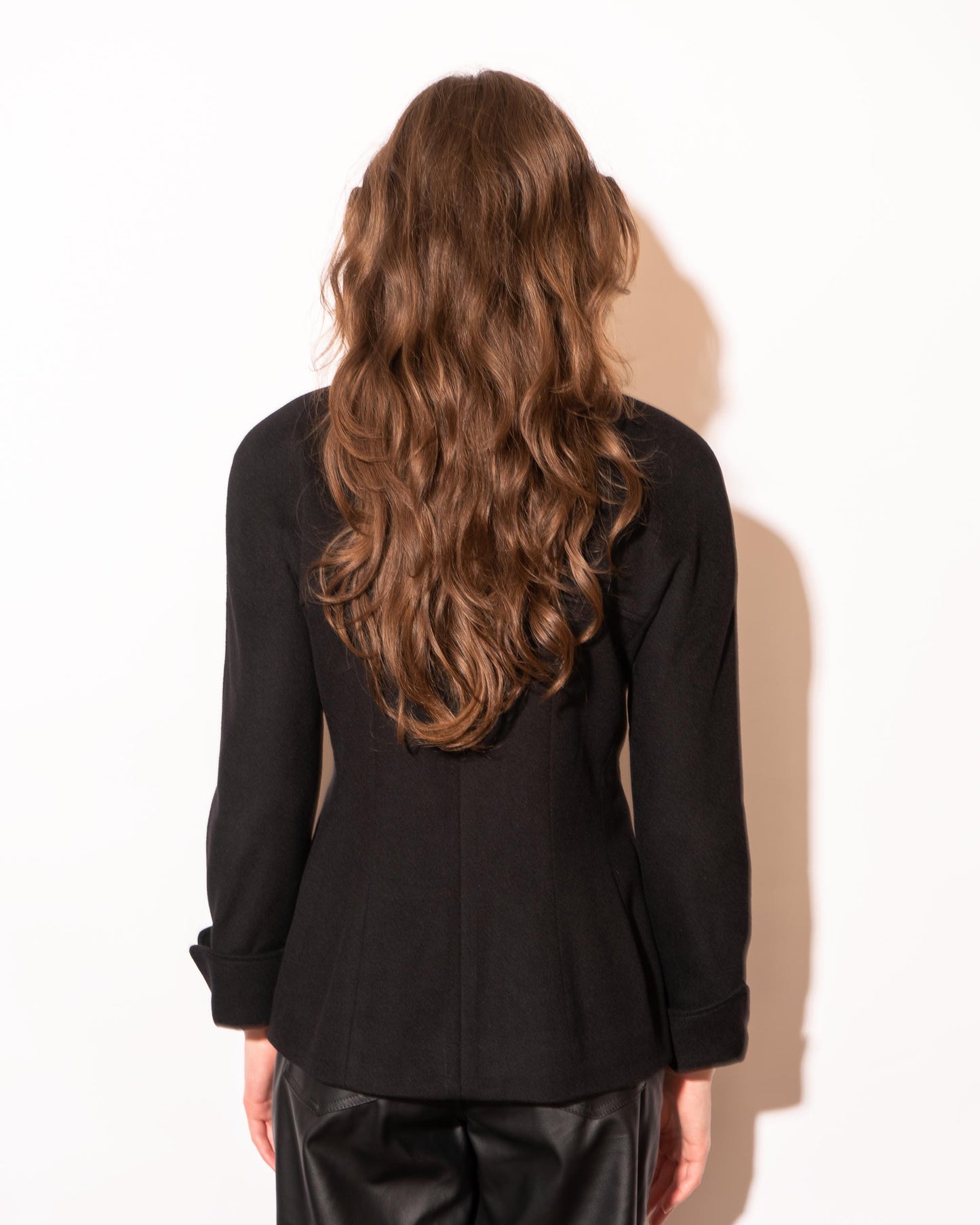 FR36-38 Chanel Fall 1998 Four Pocket Fitted Cut Black Cashmere Jacket - Vintage Chanel Jacket - Jacket - Rarchive.