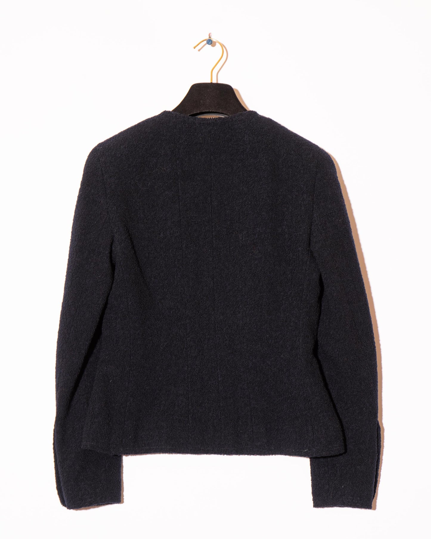 FR34-36 Chanel Spring 1993 Two Pocket Navy Tweed Boucle Jacket - Vintage Chanel Jacket - Jacket - Rarchive.