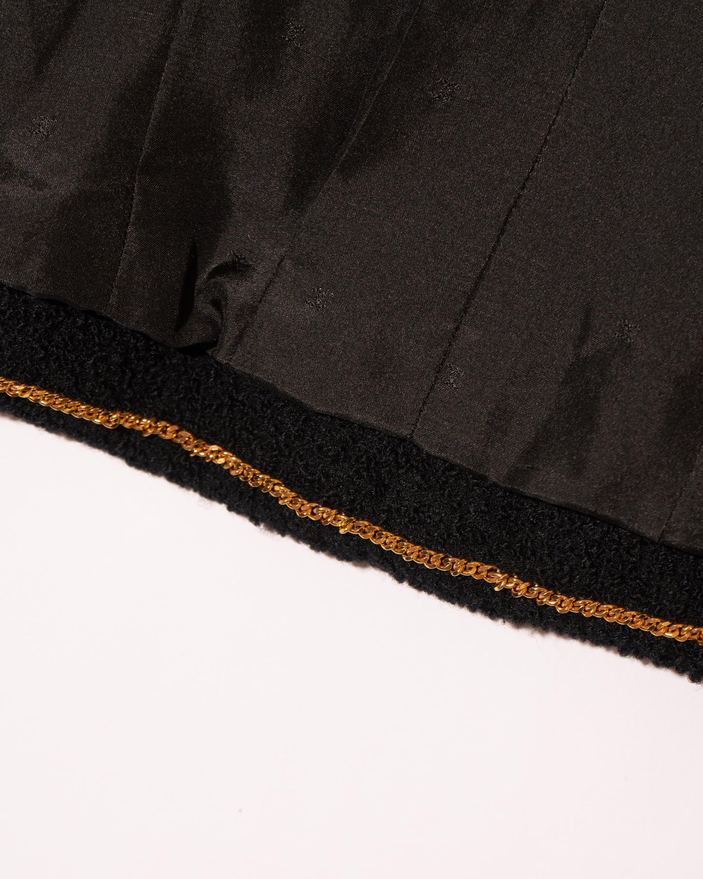 FR34-36 Rare Chanel Fall 1993 Timeless Collarless Four Pocket Black Tweed Boucle Jacket - Vintage Chanel Jacket - - Rarchive.