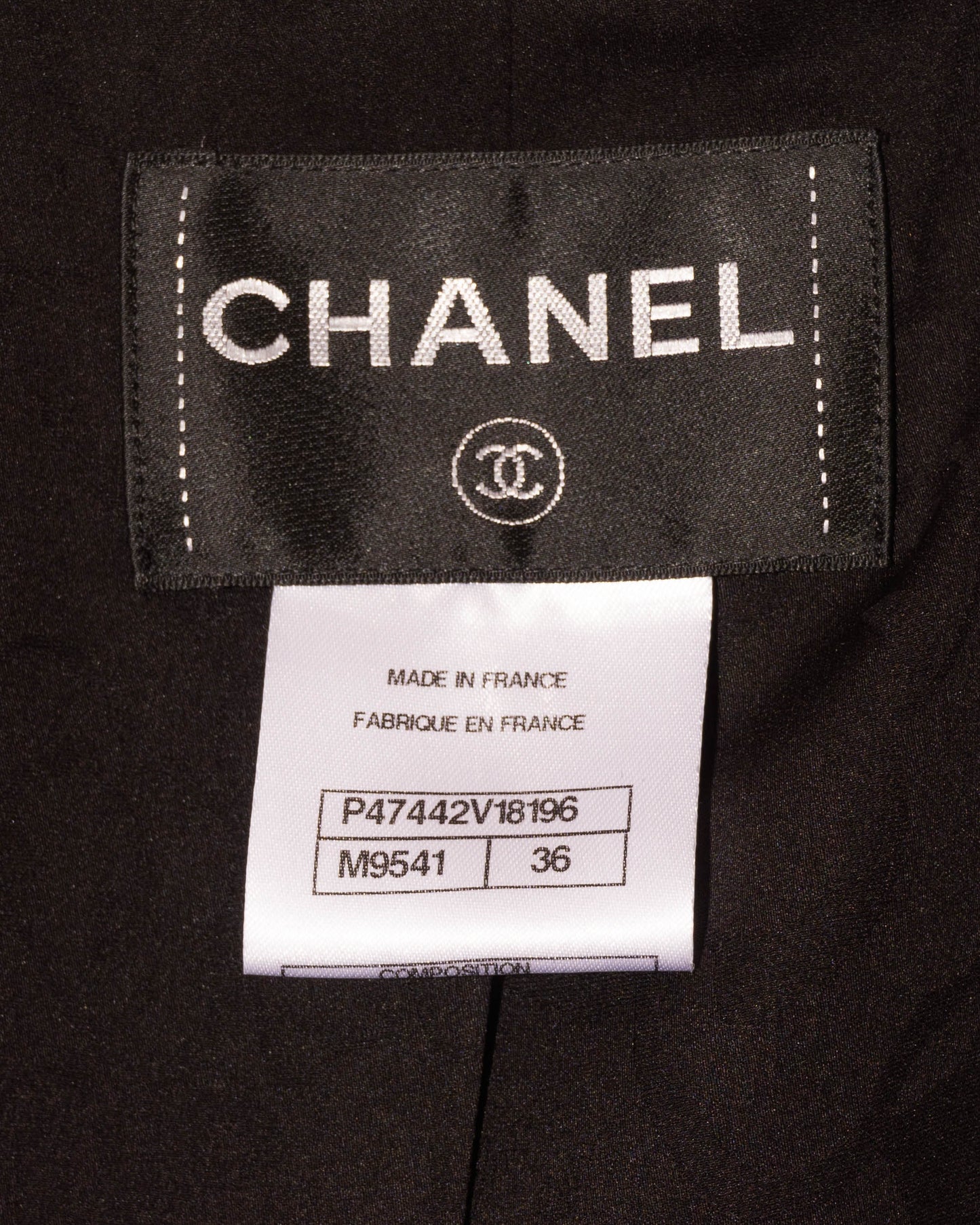 FR36-38 Chanel Cruise 2014 Paris–Singapore Collection Military Collar Jacket in Black Bouclé
