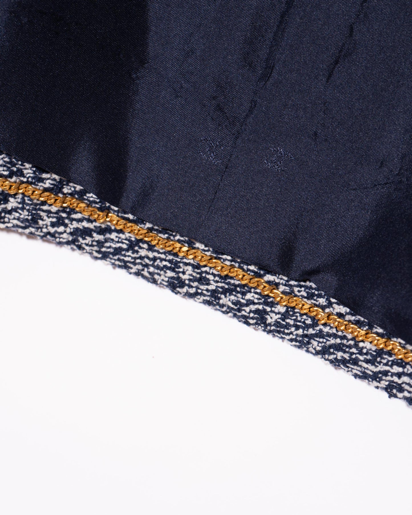 FR36-38 Chanel Cruise 1997 Four Pocket Melange Effect Navy Tweed Jacket - Vintage Chanel Jacket - - Rarchive.