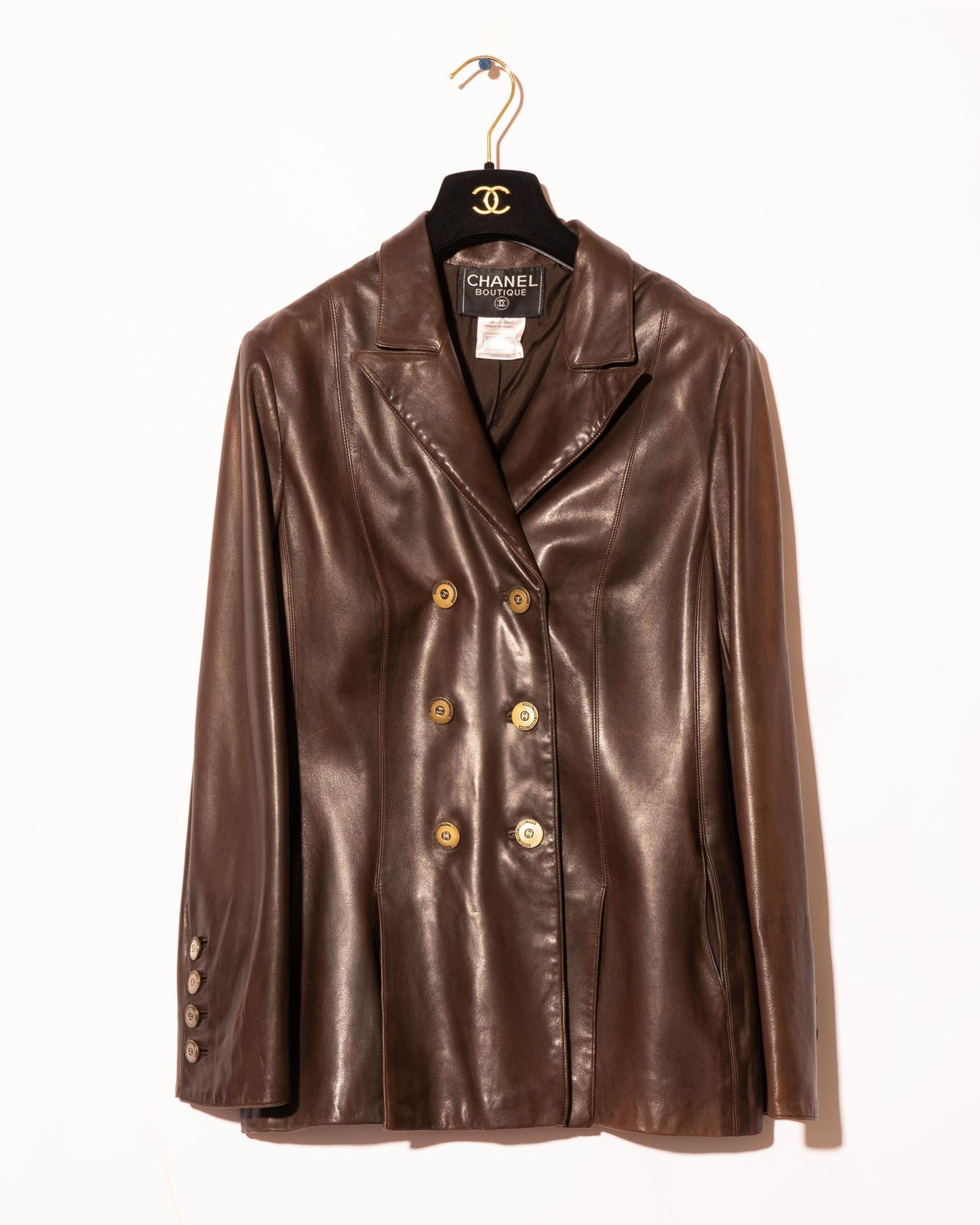 FR38-40 Rare Chanel Fall 1998 Double-Breasted Lambskin Jacket