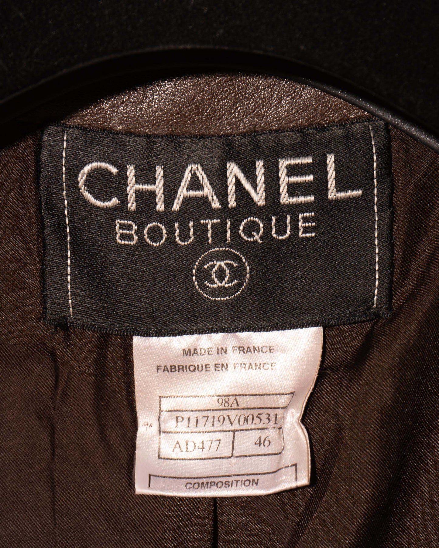 FR38-40 Rare Chanel Fall 1998 Double-Breasted Lambskin Jacket