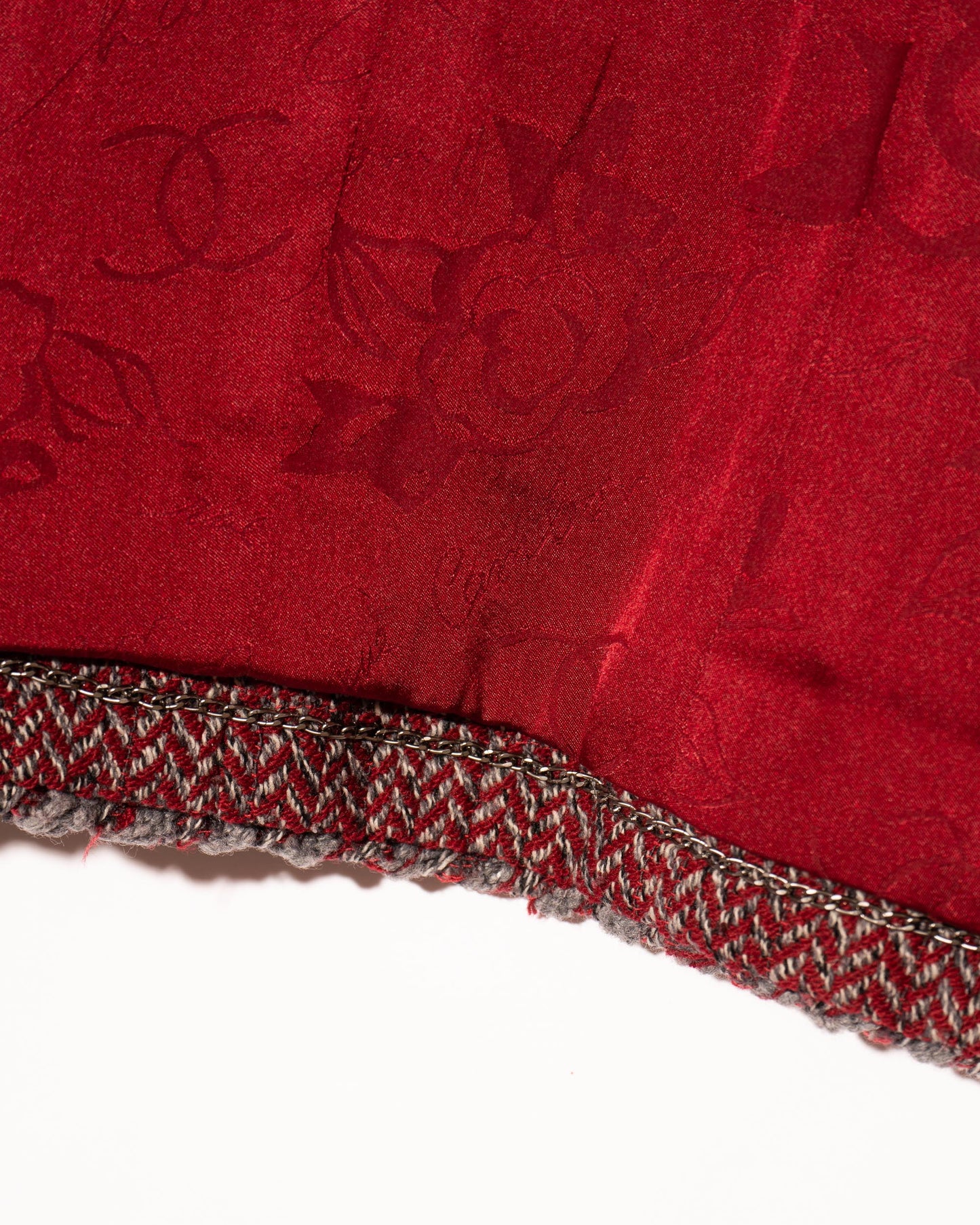 FR38-40 Chanel Fall 2008 Classic Colalrless Four Pocket Wool Tweed Jacket and Skirt Set