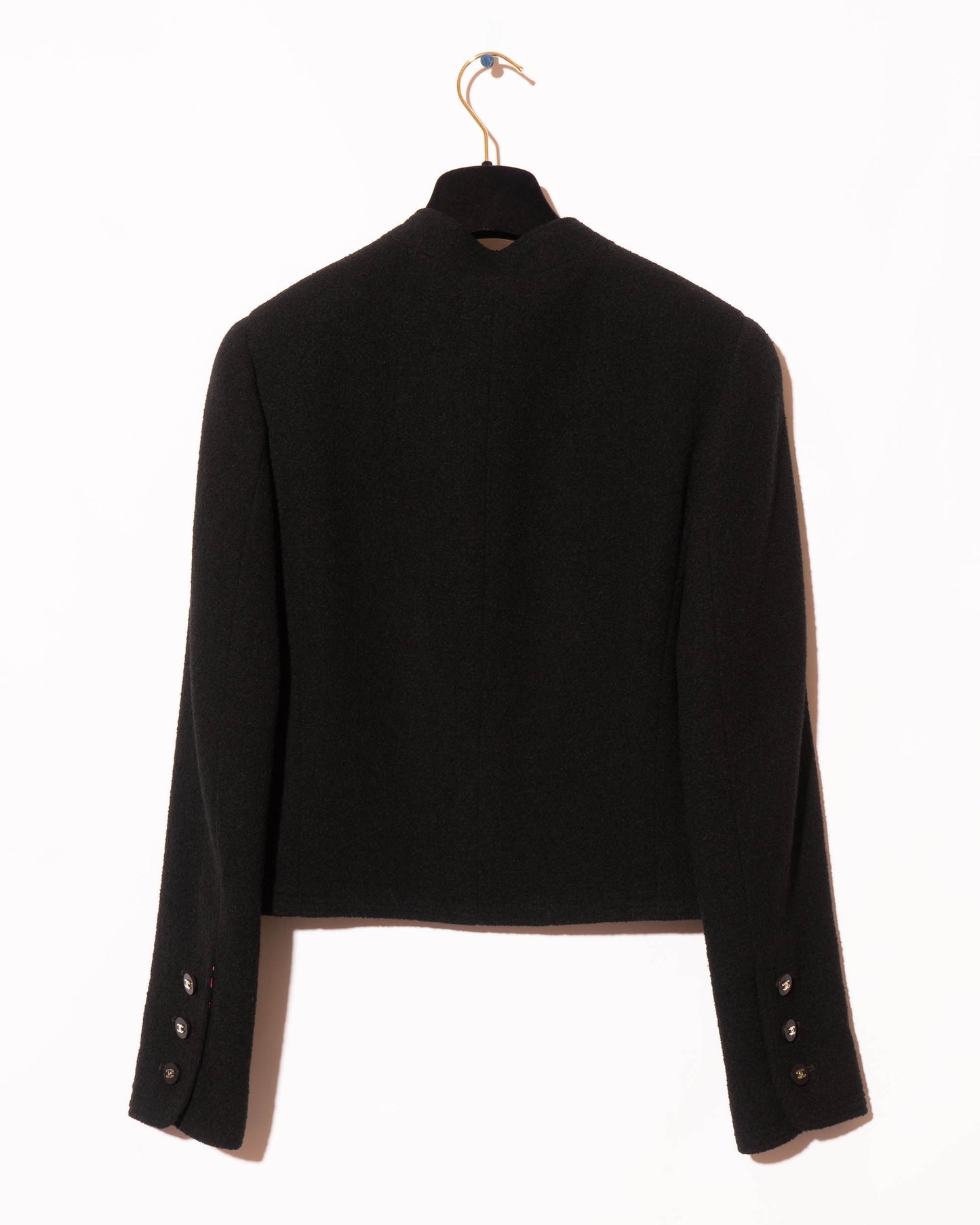 FR38-40 Rare Chanel Spring 1996 Tweed Boucle Jacket And Silk Top Set - Vintage Chanel Jacket - - Rarchive.