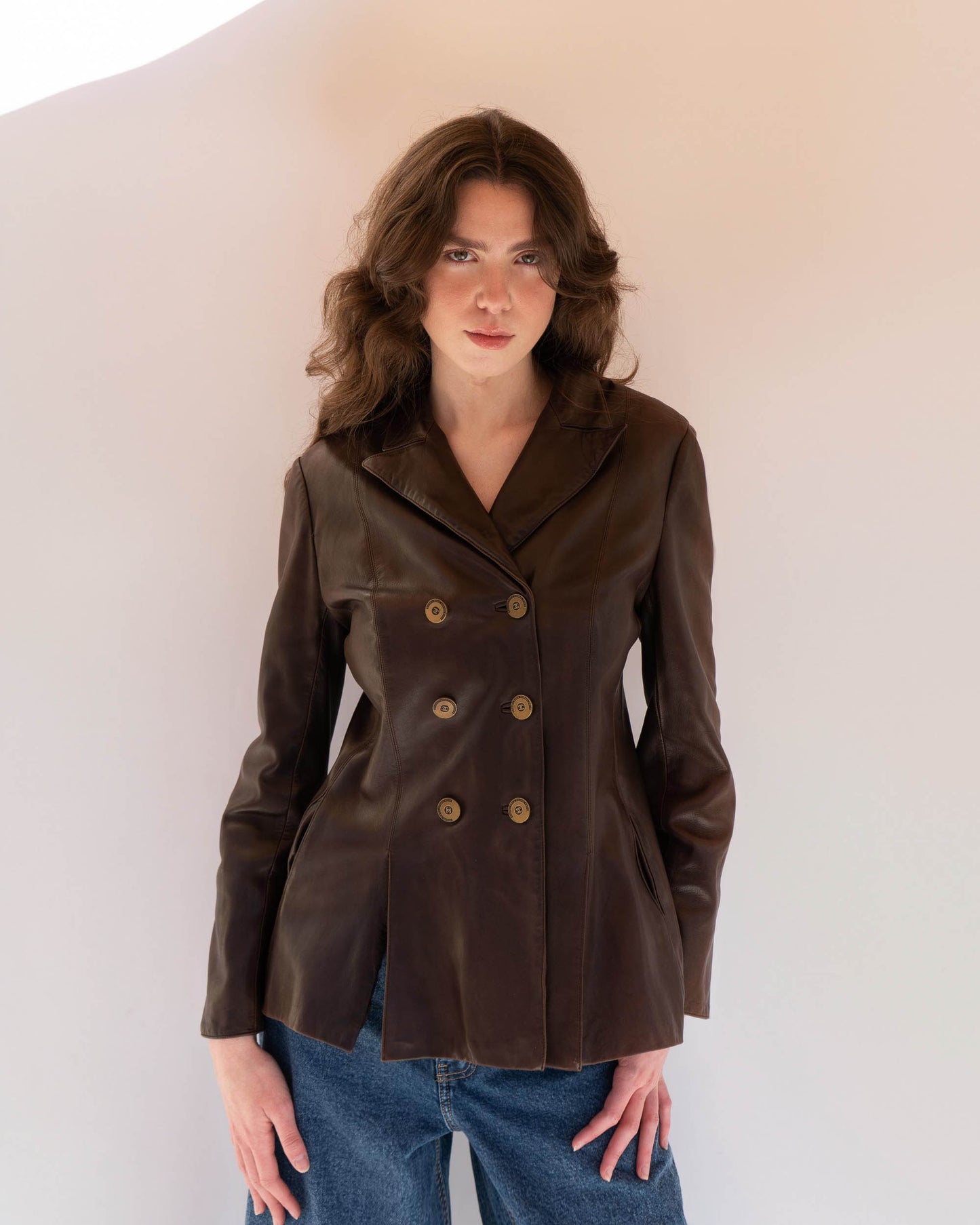 FR38-40 Rare Chanel Fall 1998 Double-Breasted Lambskin Jacket