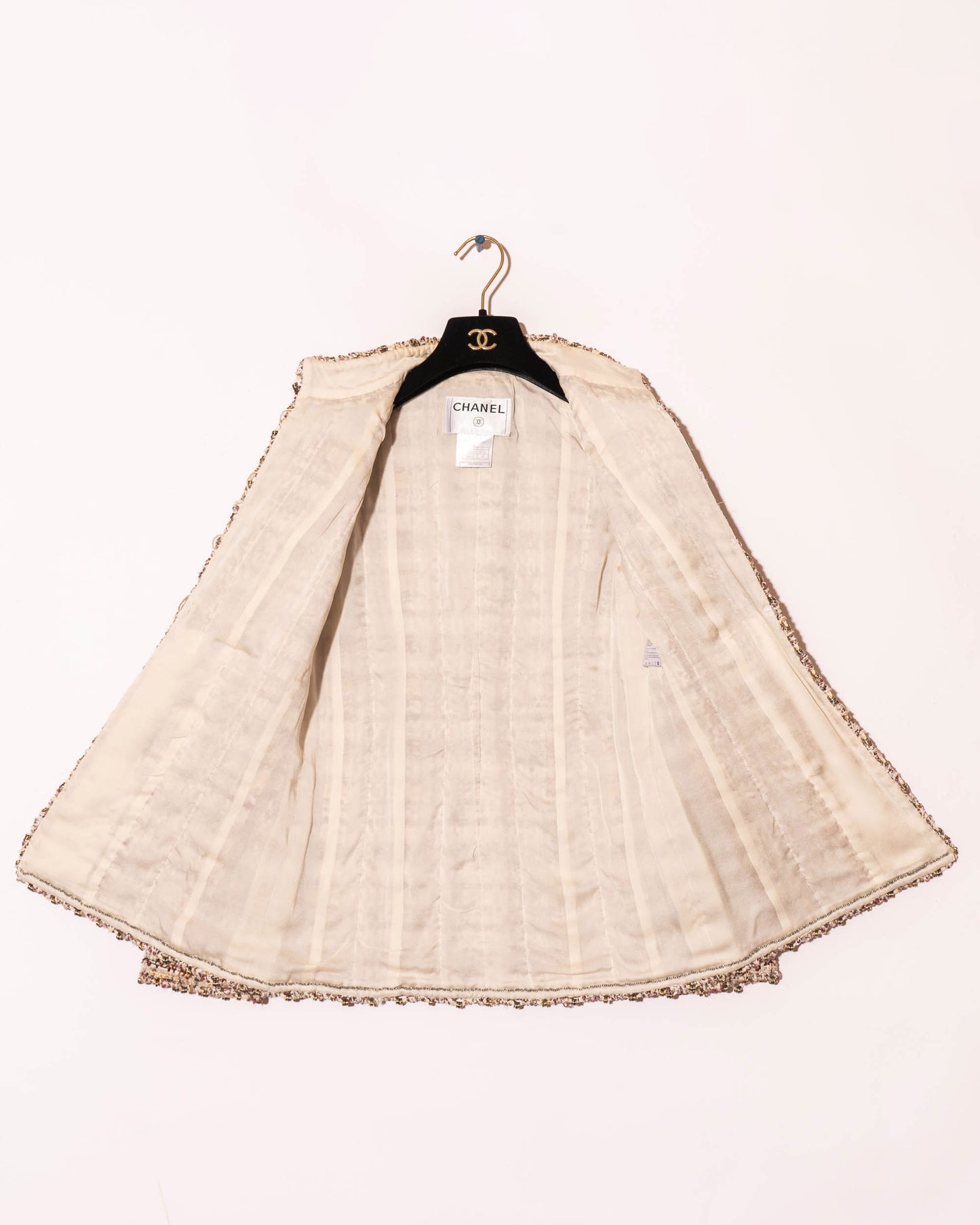 FR36-38 Chanel Spring 2006 High Collar Two Pocket Fantasy Tweed Jacket - Vintage Chanel Jacket -   - Rarchive.